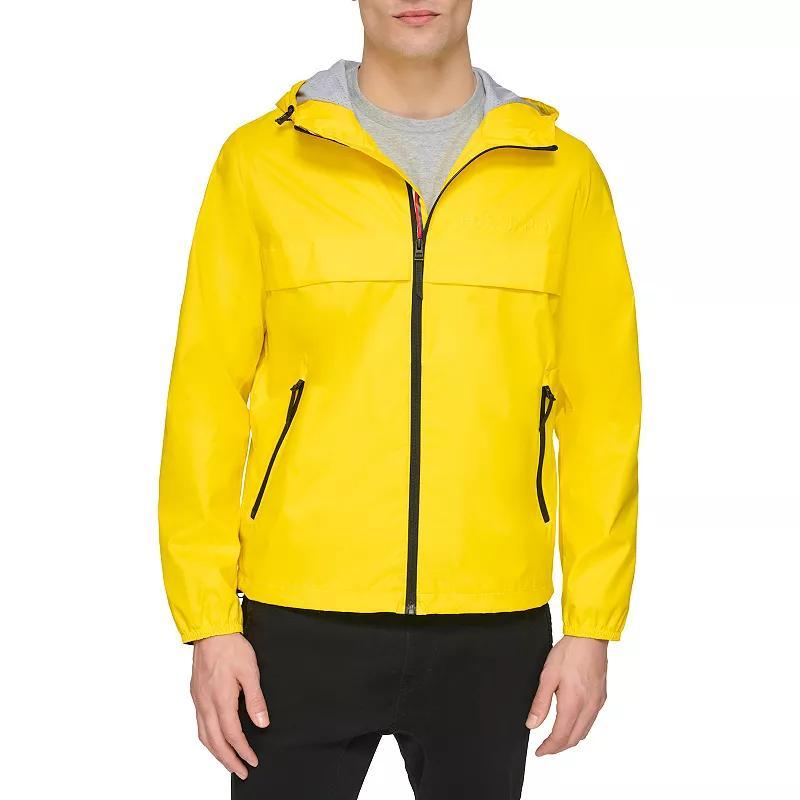 Men's Tommy Hilfiger Logo Patch Hooded Rain Jacket, Size: Medium, Blue Stripe Product Image