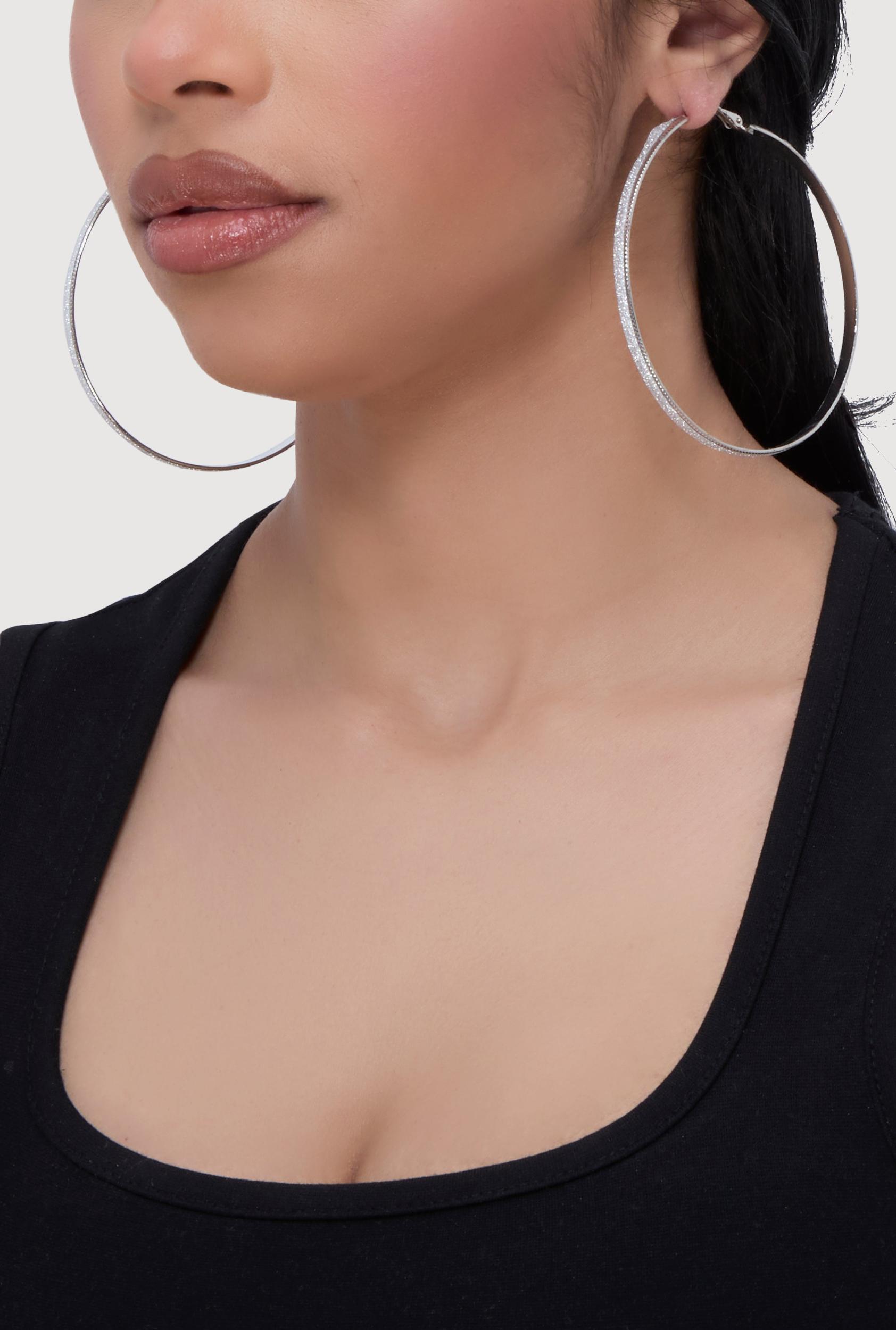 Assorted Textured Hoop Earrings Set of 6 Female Product Image