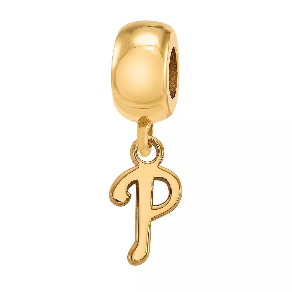 LogoArt Sterling Silver Philadelphia Phillies Extra-Small Dangle Bead, Women's, Size: 22 mm, Gold Tone Product Image