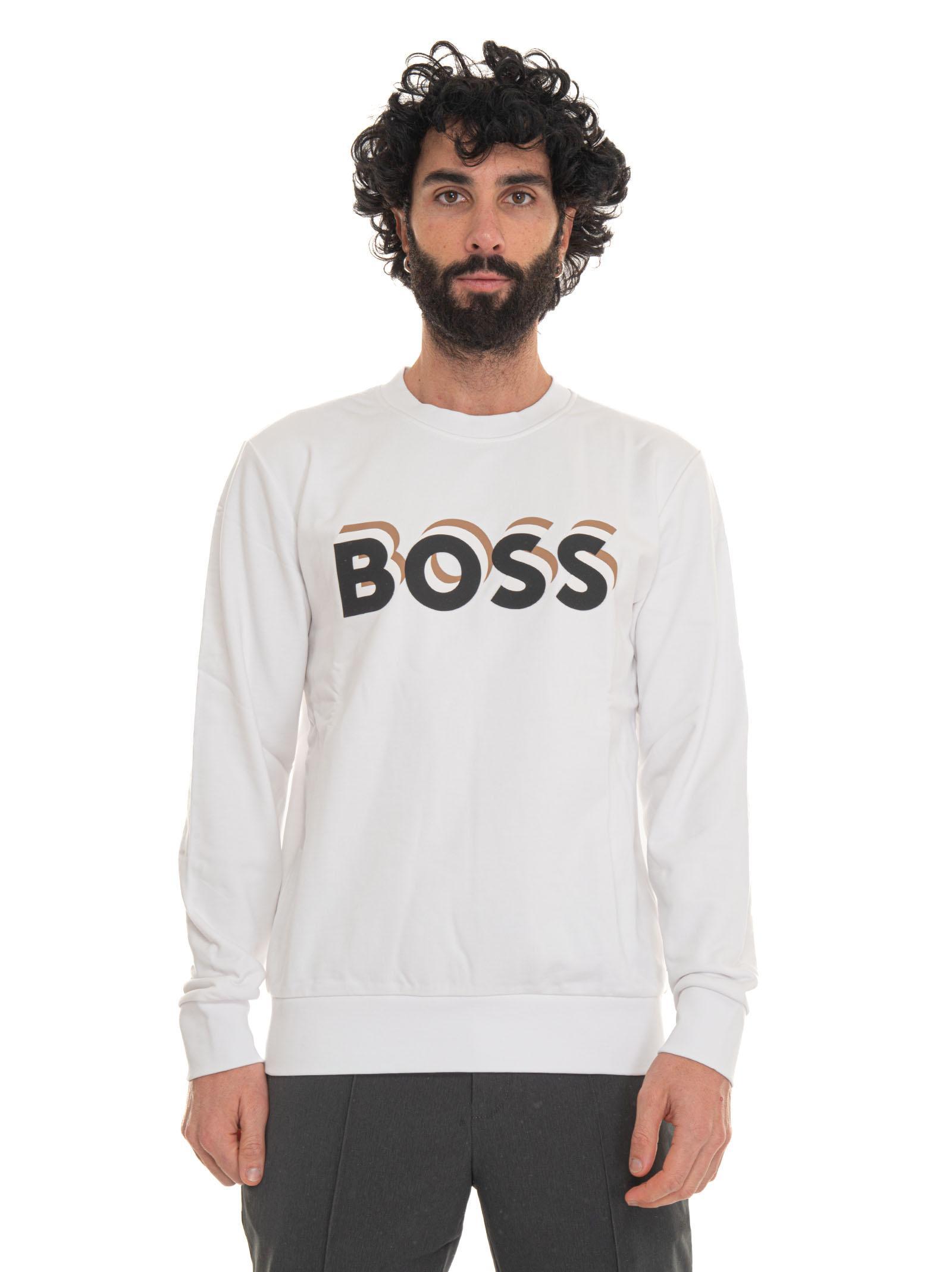 HUGO BOSS Soleri 07 Crewneck Sweatshirt In White Product Image