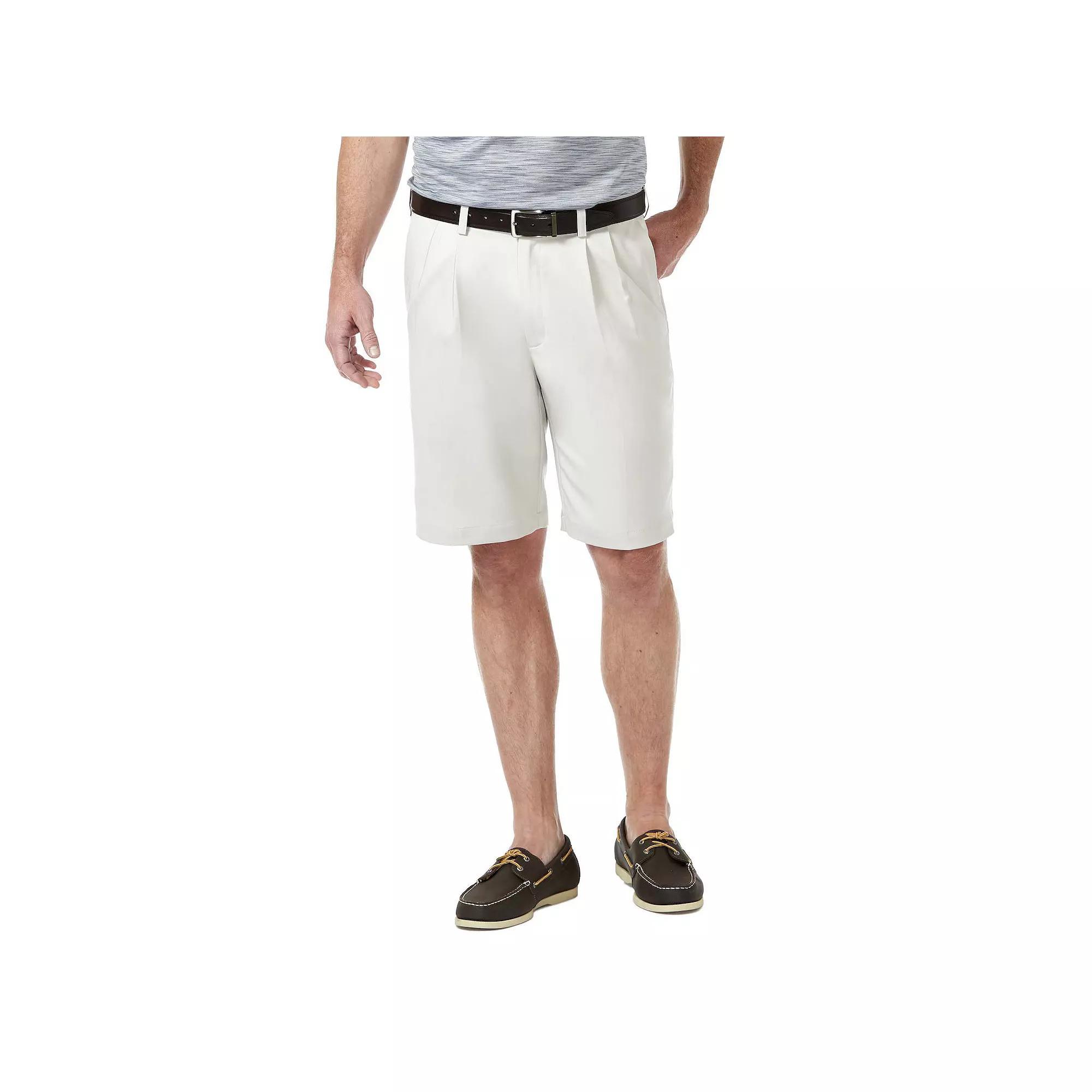 Mens Haggar Cool 18 PRO Straight-Fit Solid Pleated Shorts Product Image