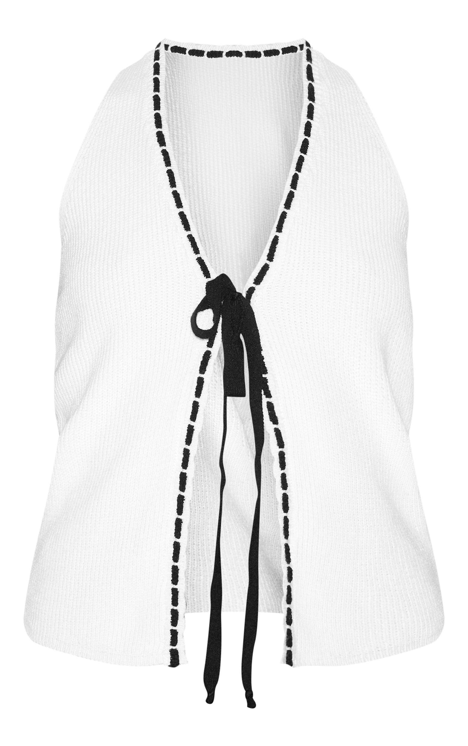 Petite Cream Knit Tie Front Cardigan Product Image