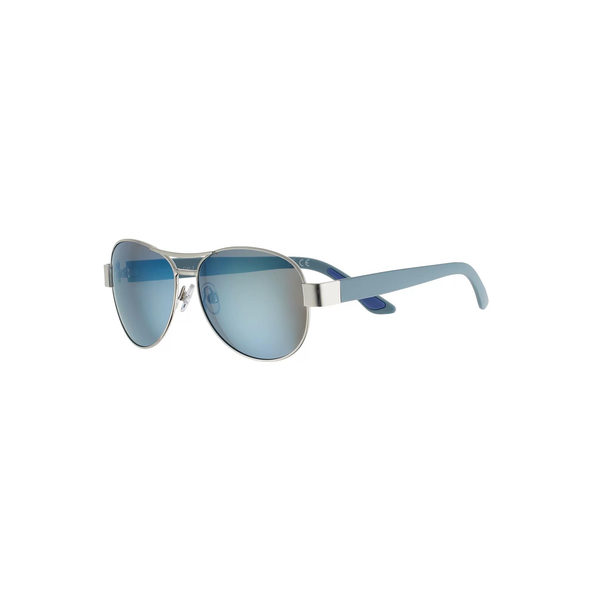 Women's Tek Gear® 58mm Metal Aviator Polarized Sunglasses, Silver Product Image