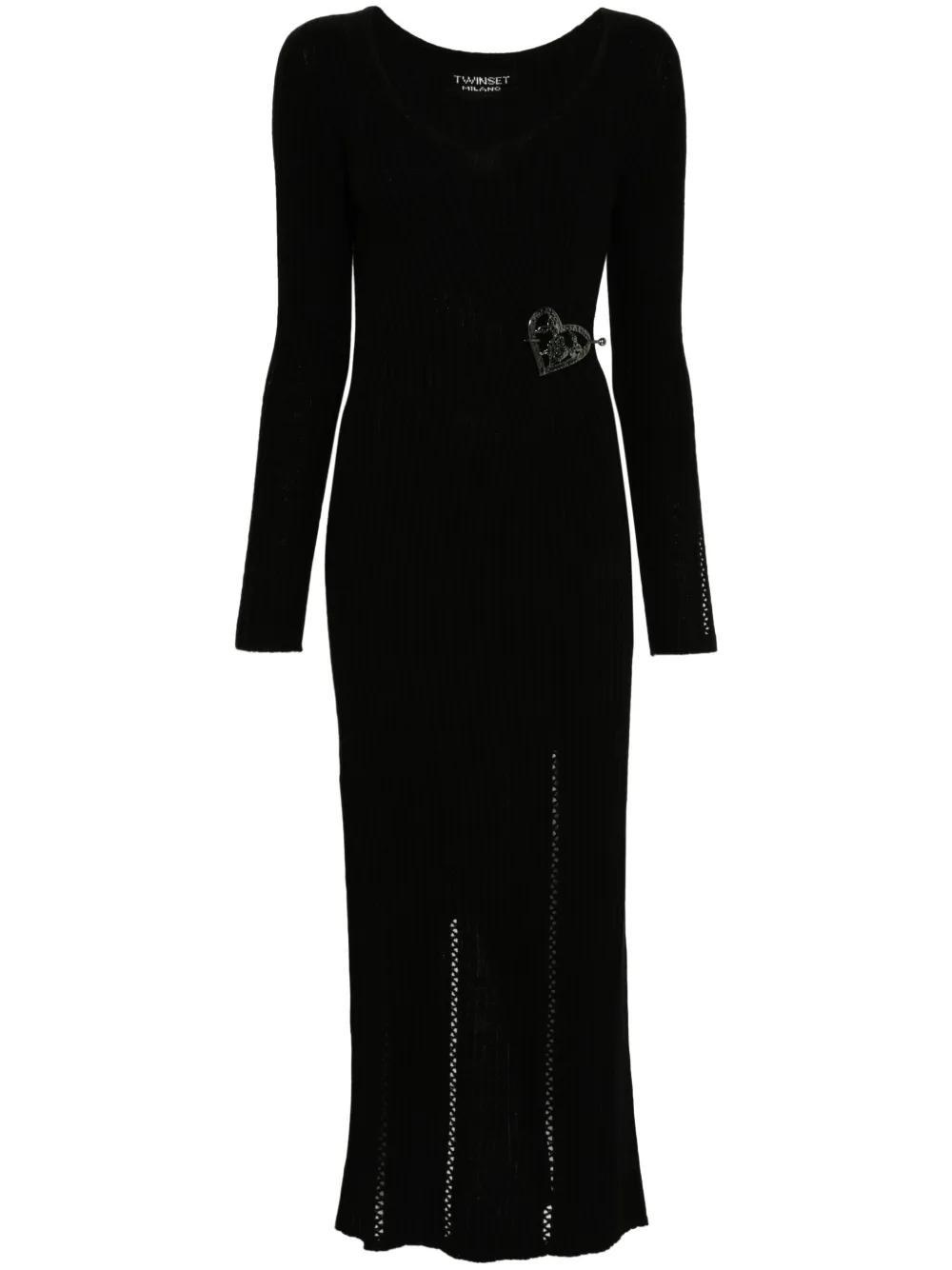 brooch-detail maxi dress Product Image