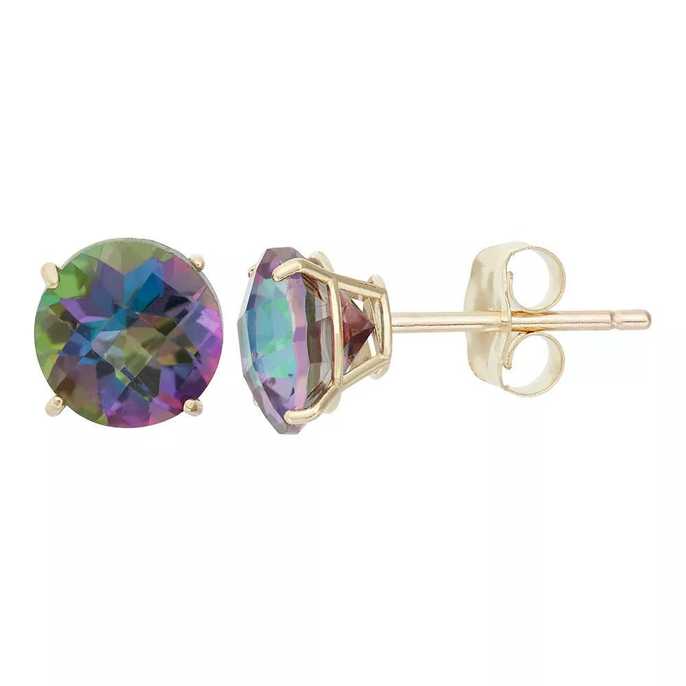 Designs by Gioelli Mystic Topaz 10k Gold Stud Earrings, Women's, Green Product Image