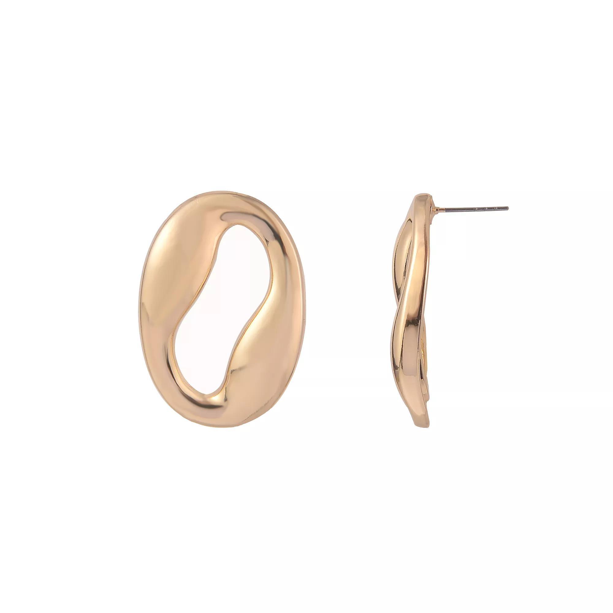 Emberly Gold Tone Oval Drop Earrings, Womens, None Product Image