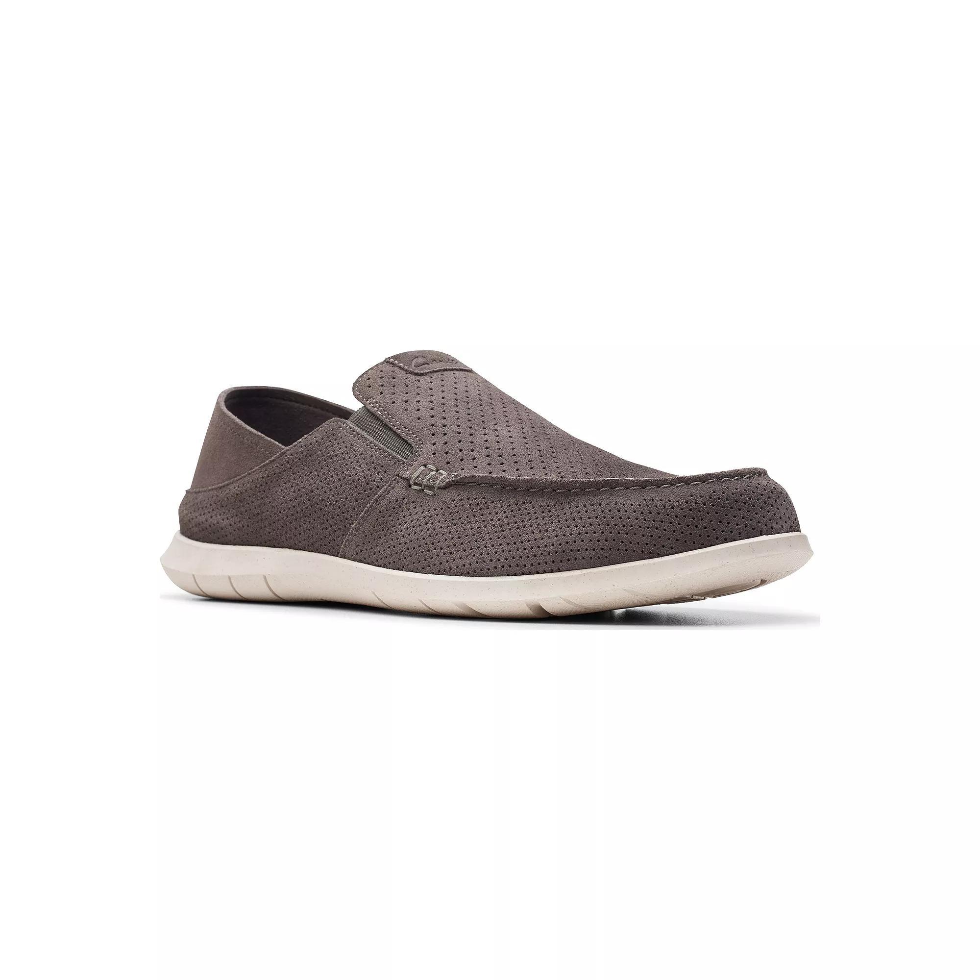 Clarks® Flexway Easy Men's Suede Shoes, Size: 11.5, Dark Gray Product Image
