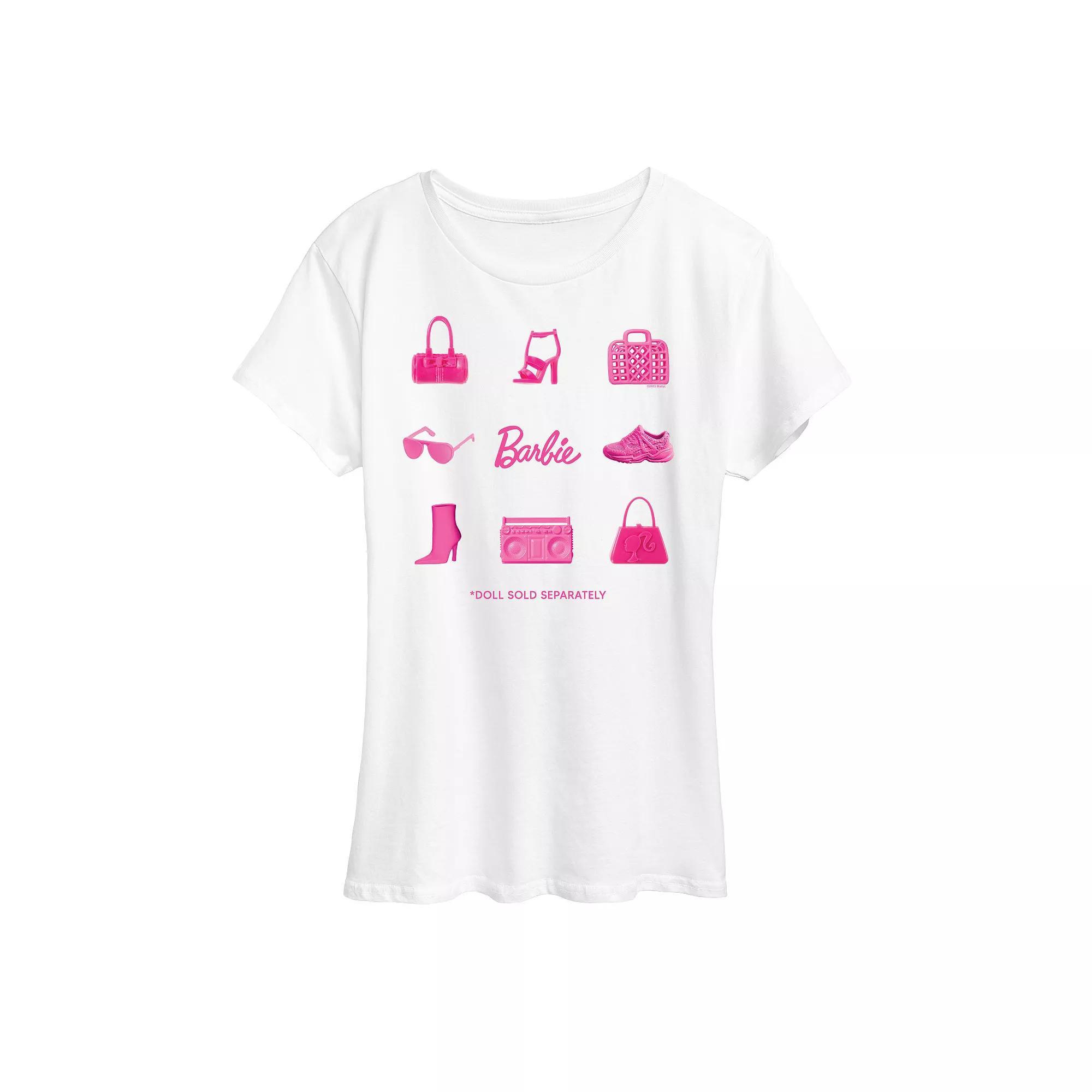 Womens Barbie Doll Grid Graphic Tee, Girls Product Image