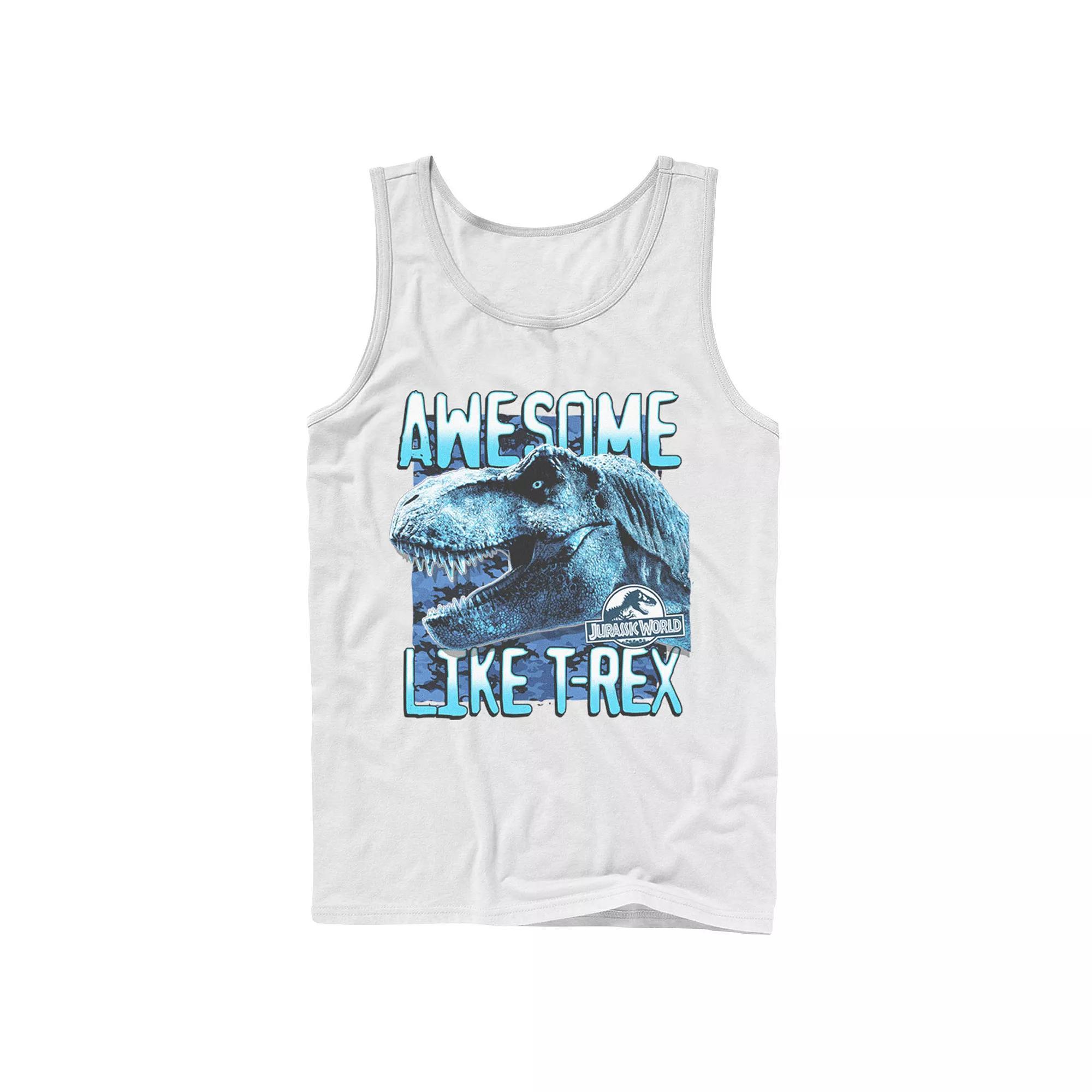 Men's Jurassic World Two Awesme Lke T-Rex Tank Top, Size: Large, White Product Image