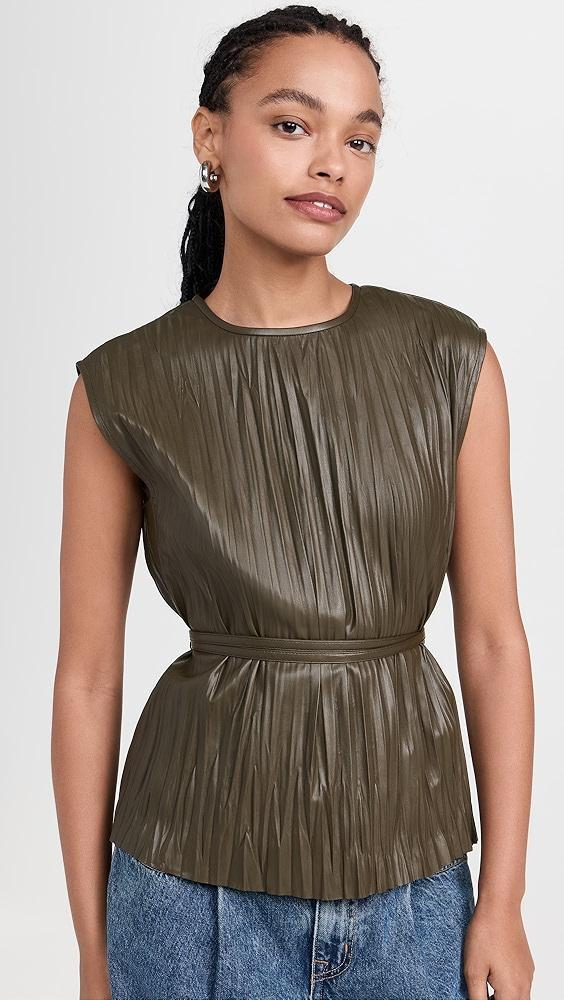 Proenza Schouler White Label Lyra Top in Faux Leather | Shopbop Product Image
