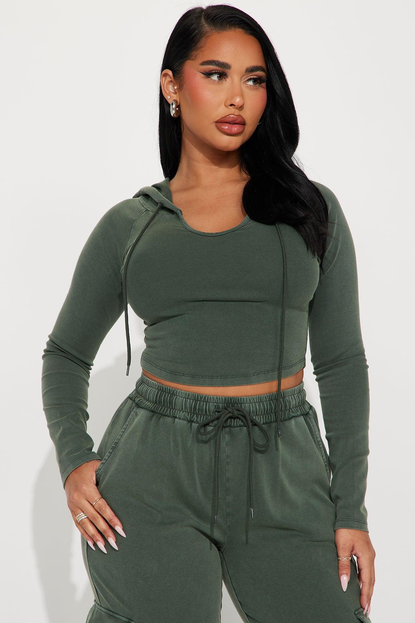 Keep It Casual Washed Pant Set - Olive Product Image