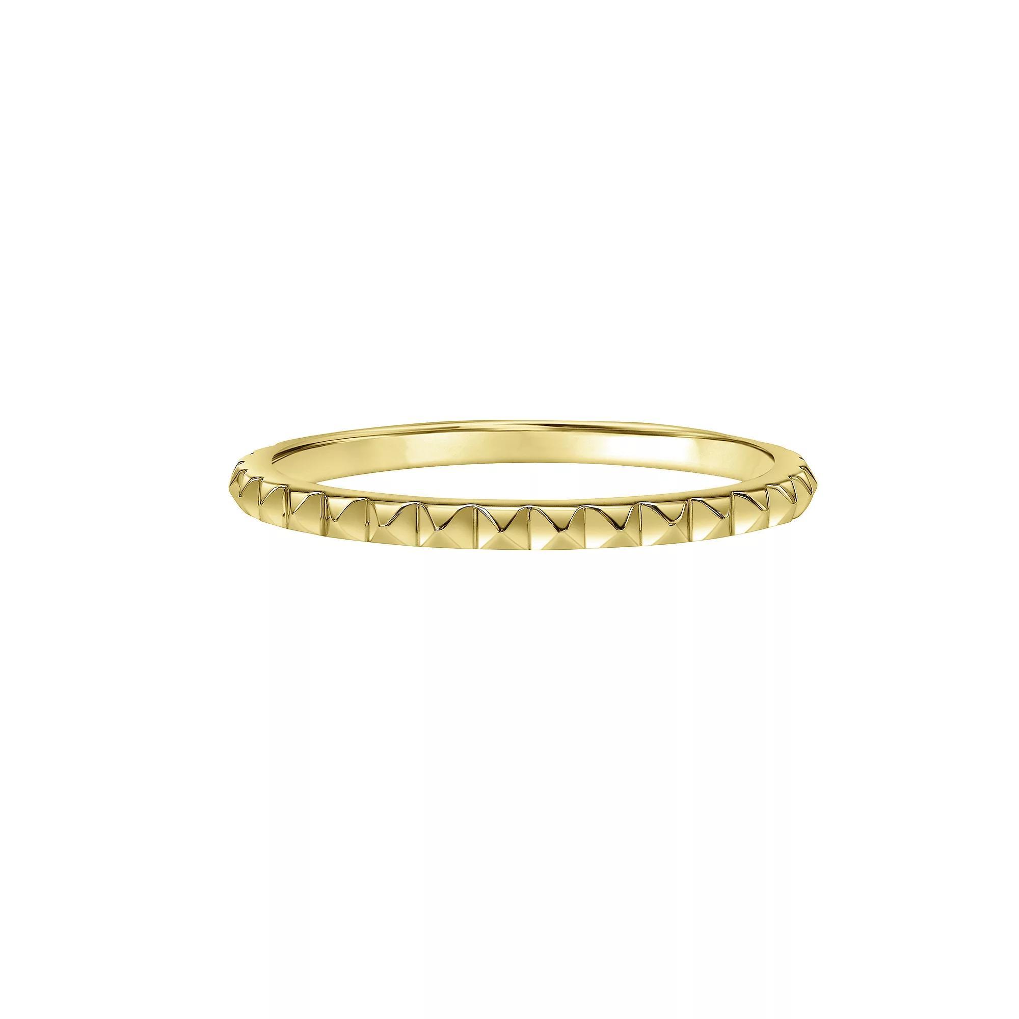 Sterling Silver Pyramid Beaded Stacking Ring, Women's, Size: 5, Gold Tone Product Image