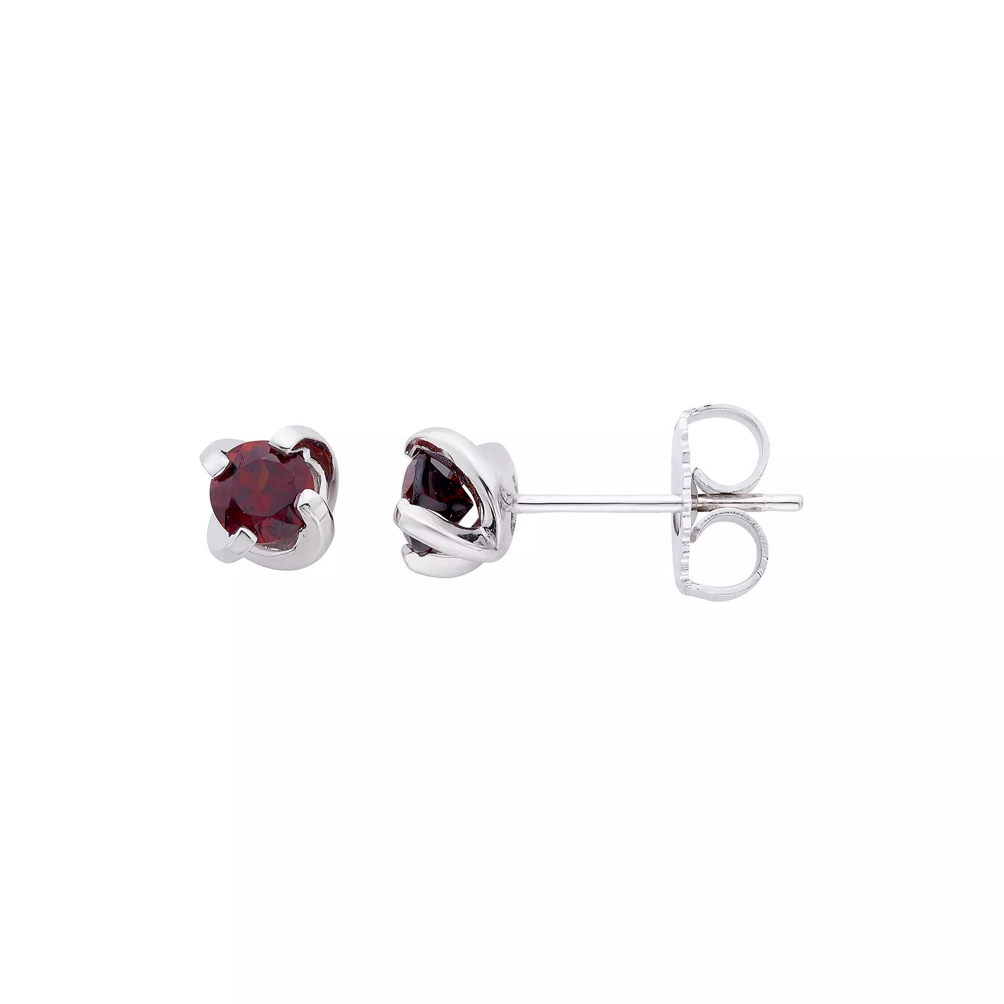 Boston Bay Diamonds Sterling Silver Birthstone Swirl Earrings, Women's, Red Product Image