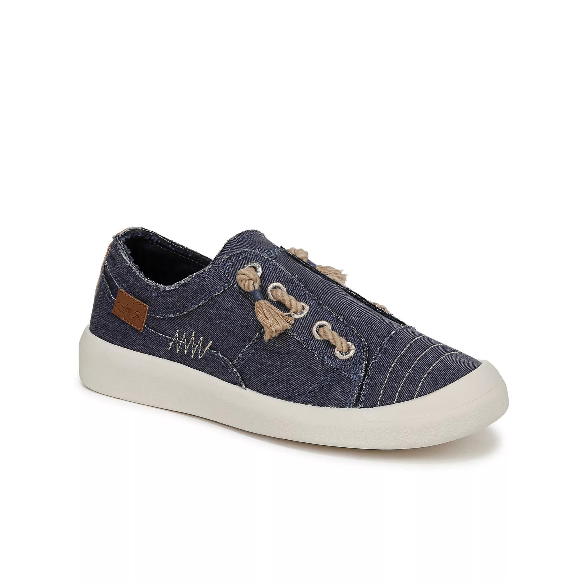 Blowfish Malibu Beachside Womens Slip-On Shoes Blue Twill Product Image