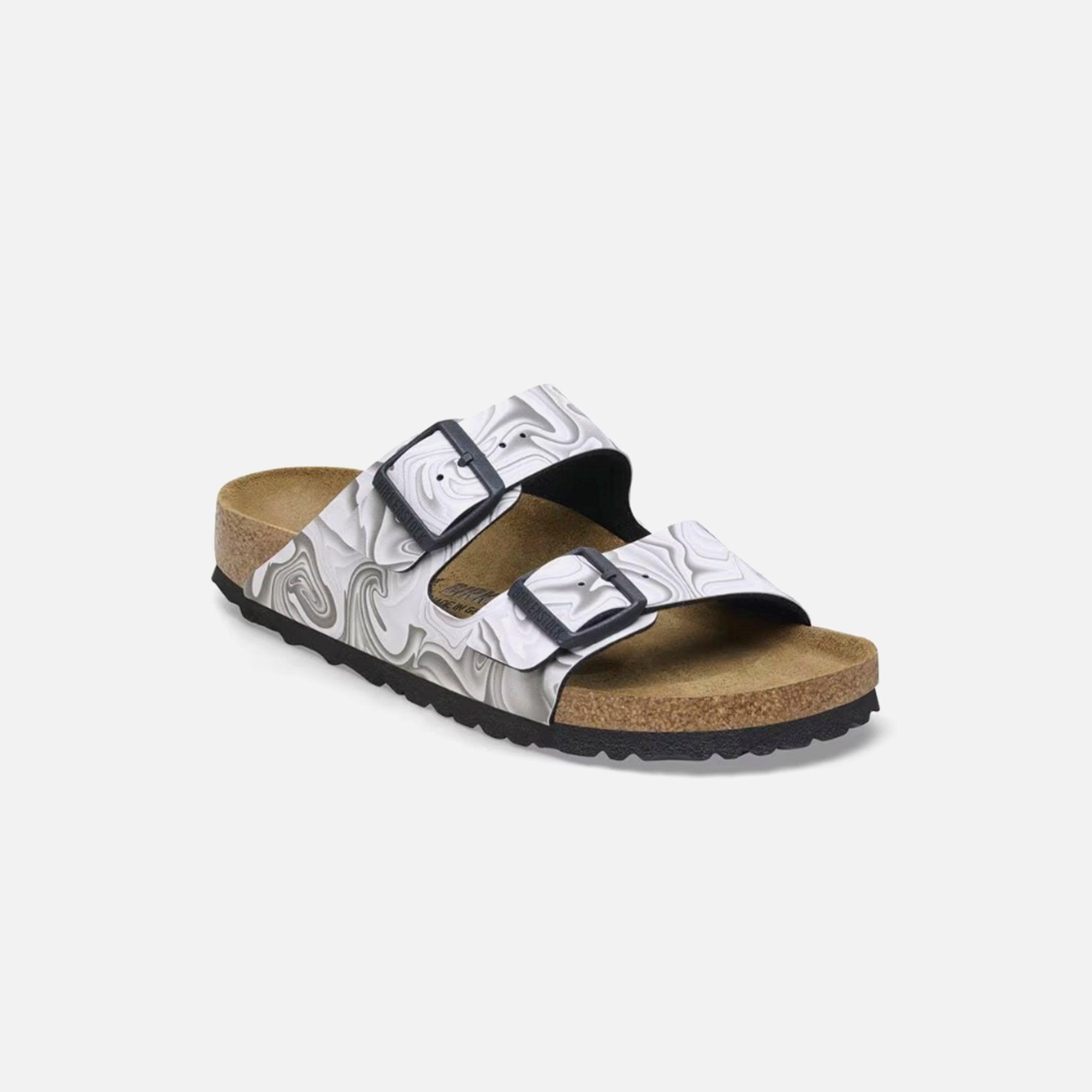 Birkenstock Arizona Birko-Flor - Marble / Black Female Product Image