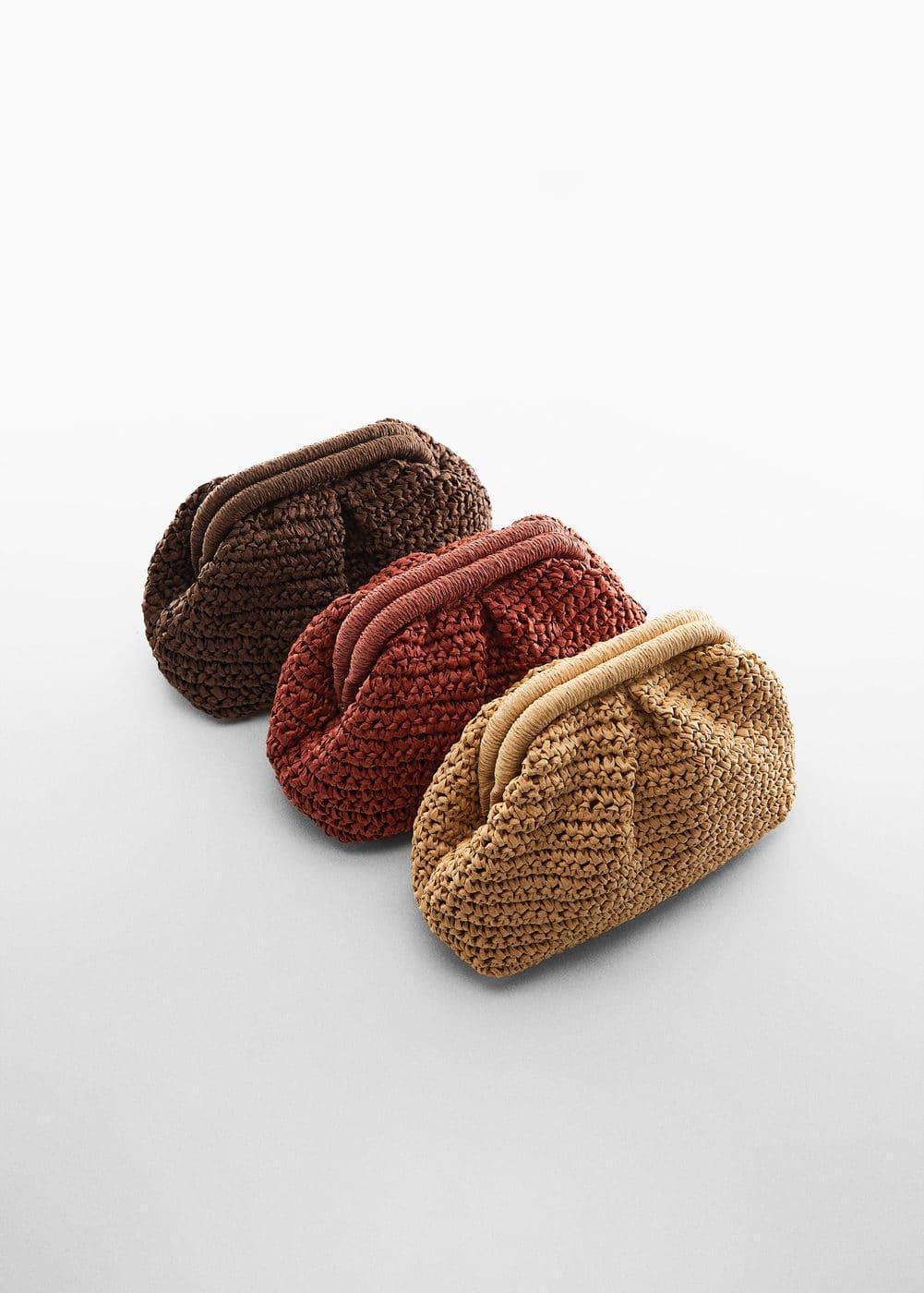Mango Womens Natural Fiber Clutch Bag Product Image