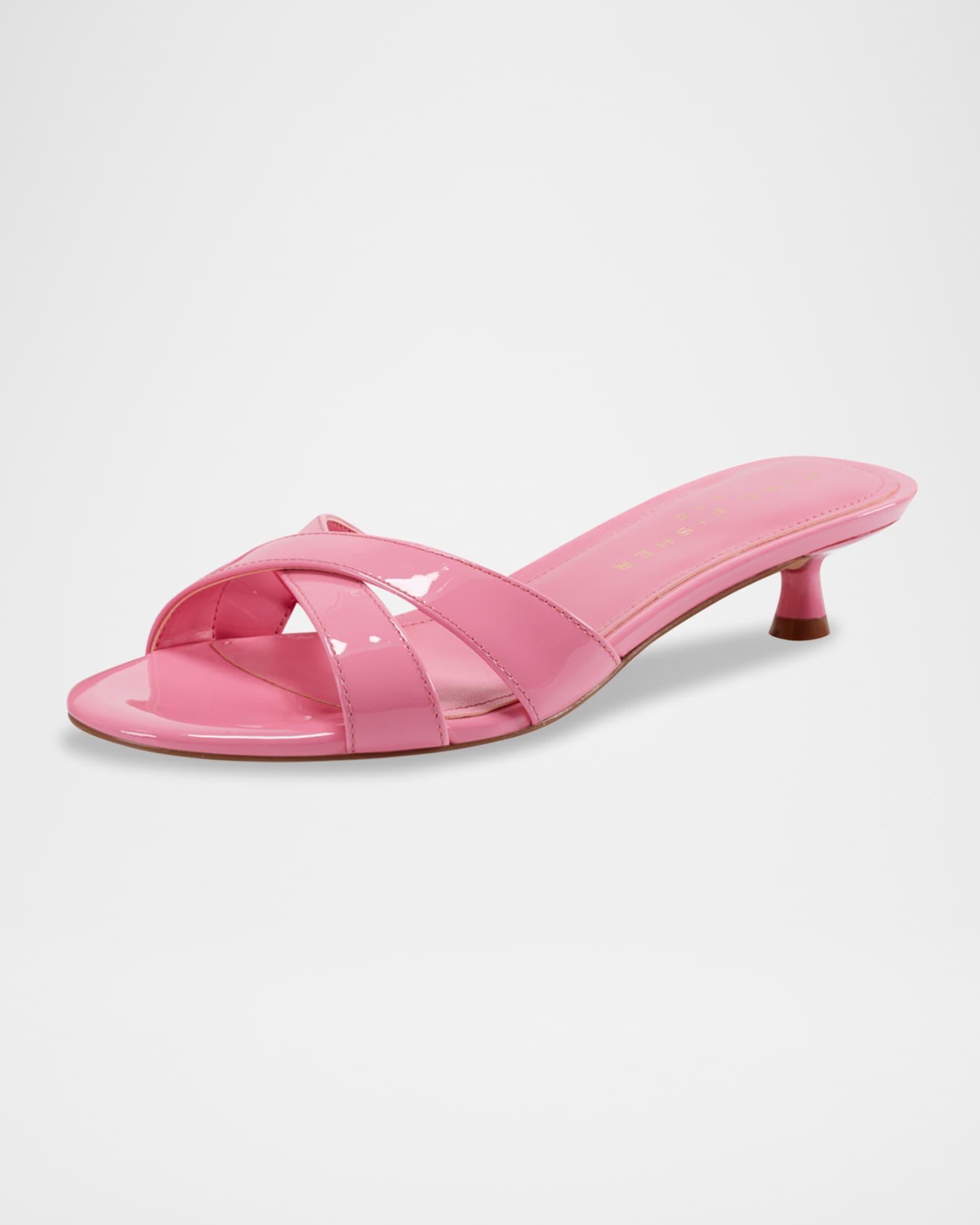 Tracey Patent Crisscross Kitten Slide Sandals Product Image