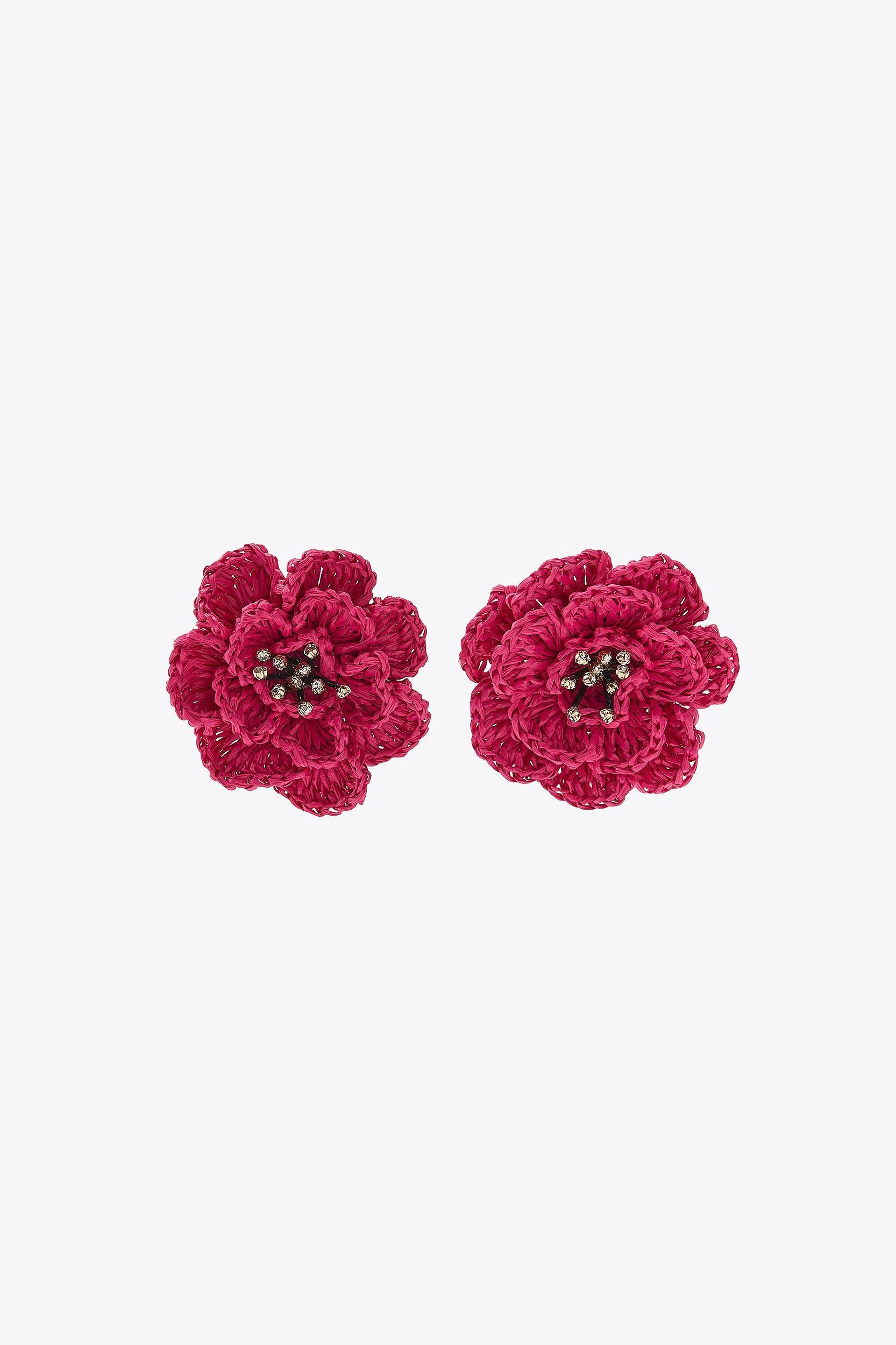 RAFFIA FLOWER SPARKLE EARRINGS Product Image