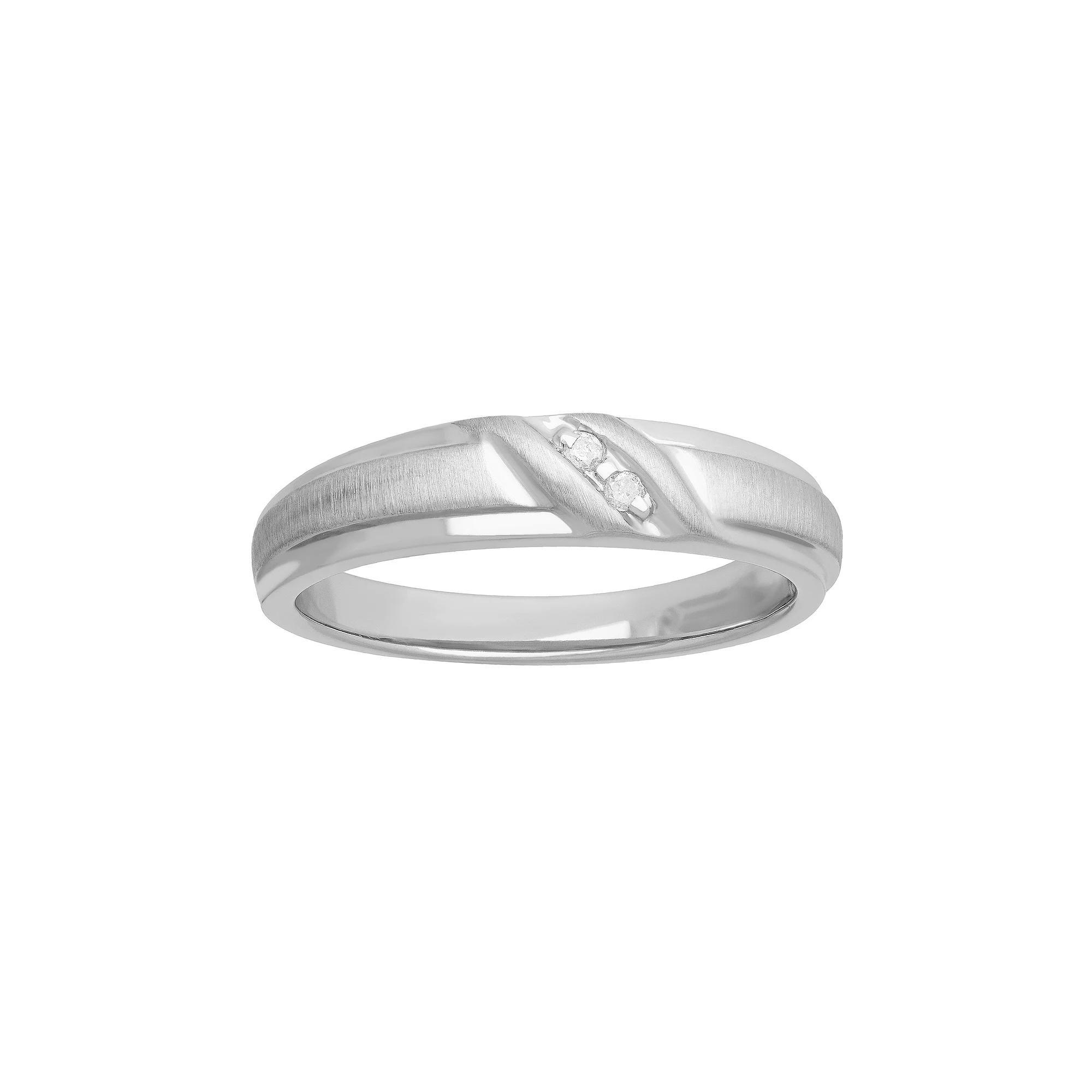 Sterling Silver Diamond Accent Wedding Band Ring, Womens Product Image