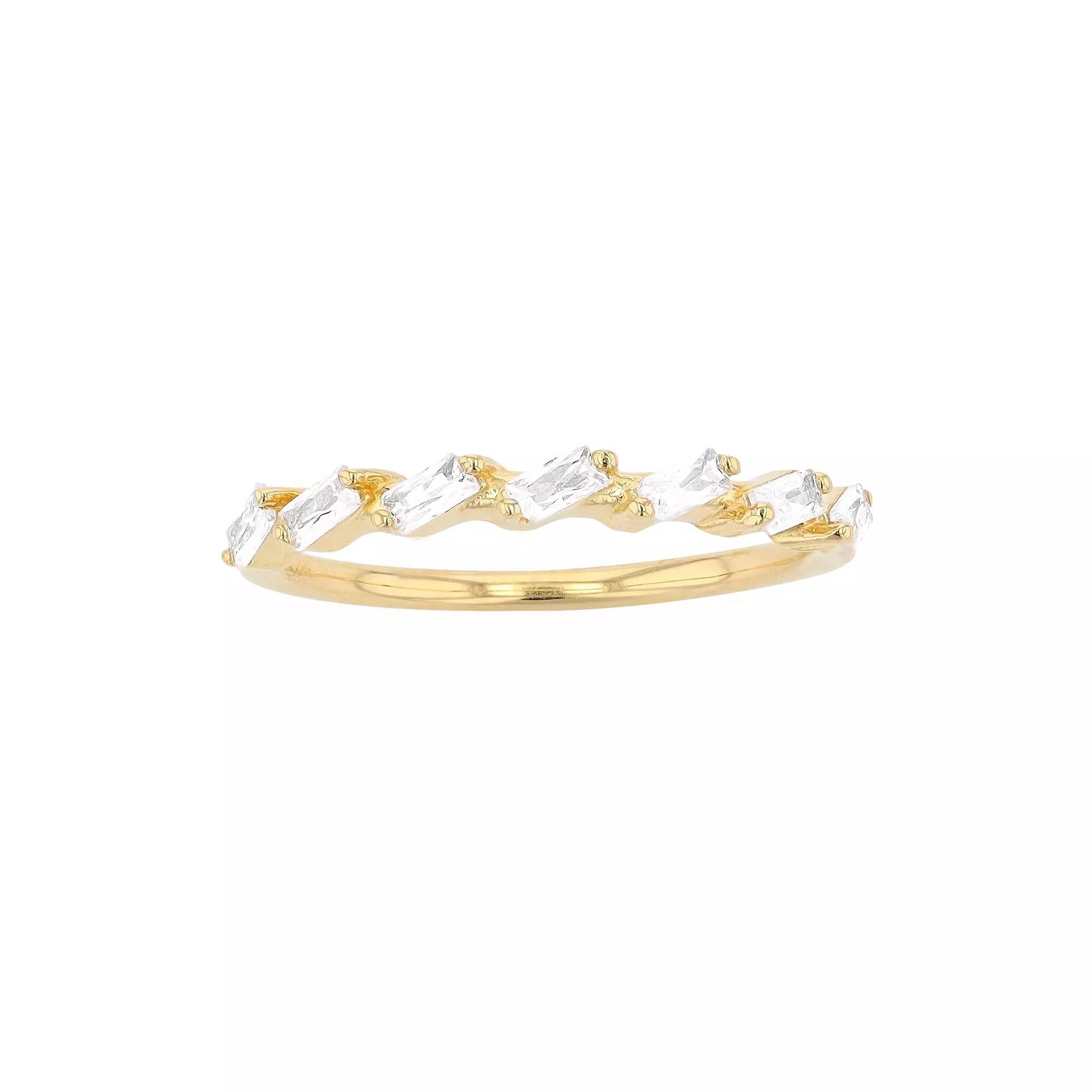 SIRI USA by TJM Gold Tone Sterling Silver Cubic Zirconia Baguette Ring, Women's, Size: 9 Product Image