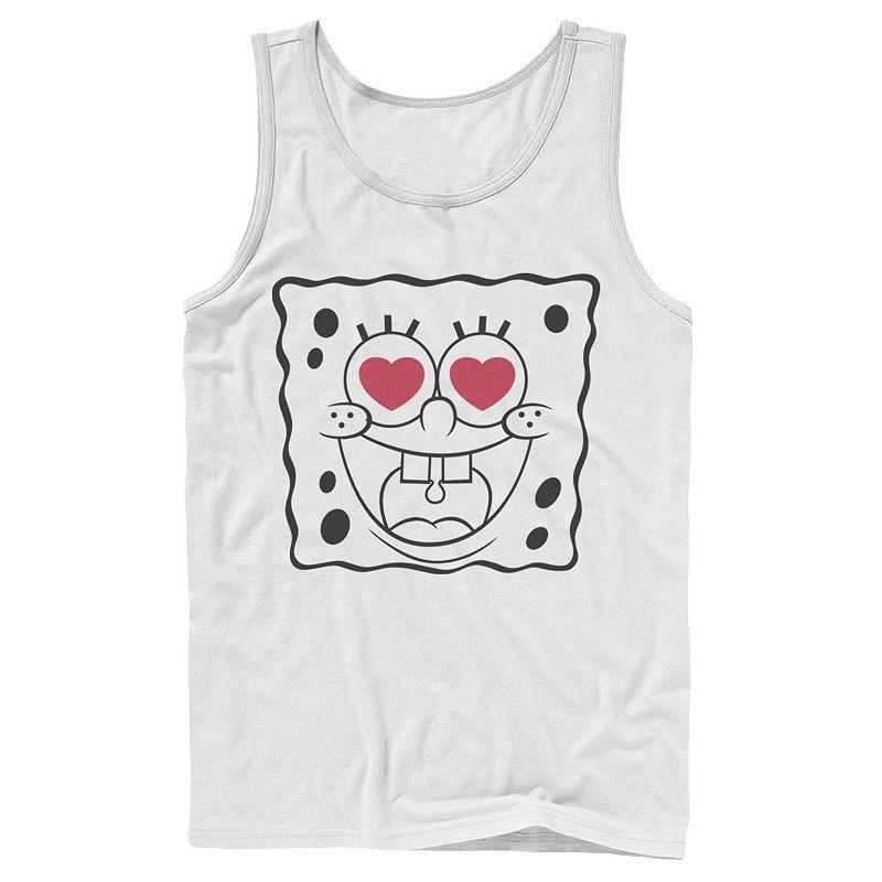 Mens Nickelodeon SpongeBob SquarePants Heart Eyes Line Art Tank Top Product Image