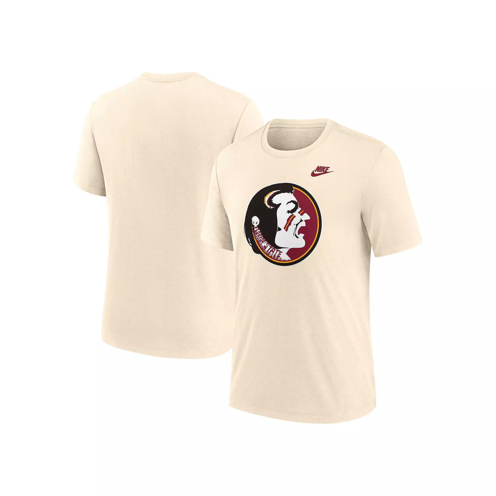 Men's Nike Cream Florida State Seminoles Vault Logo Tri-Blend T-Shirt, Size: Large, Beige Product Image
