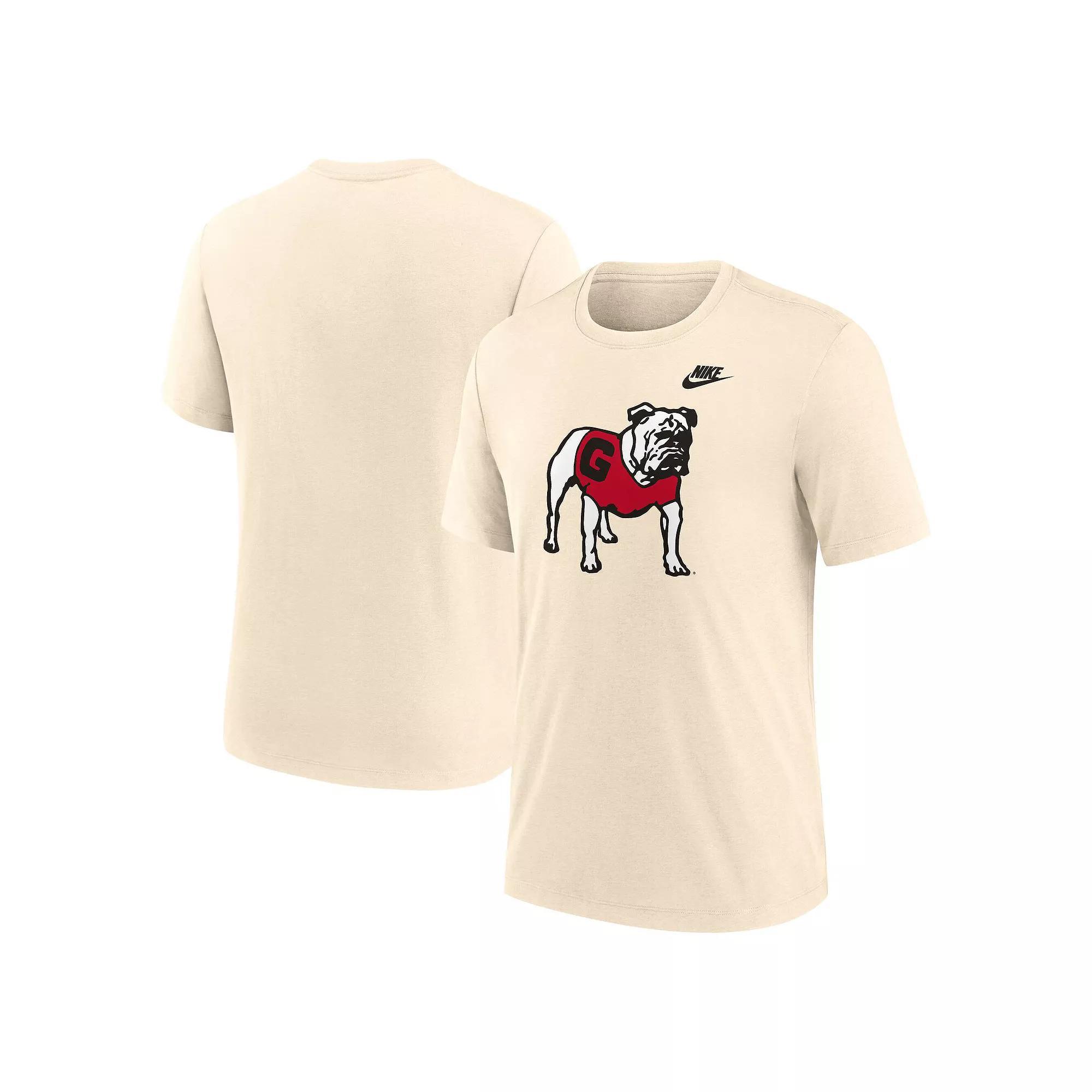 Mens Nike Cream Georgia Bulldogs Vault Logo Tri-Blend T-Shirt Product Image