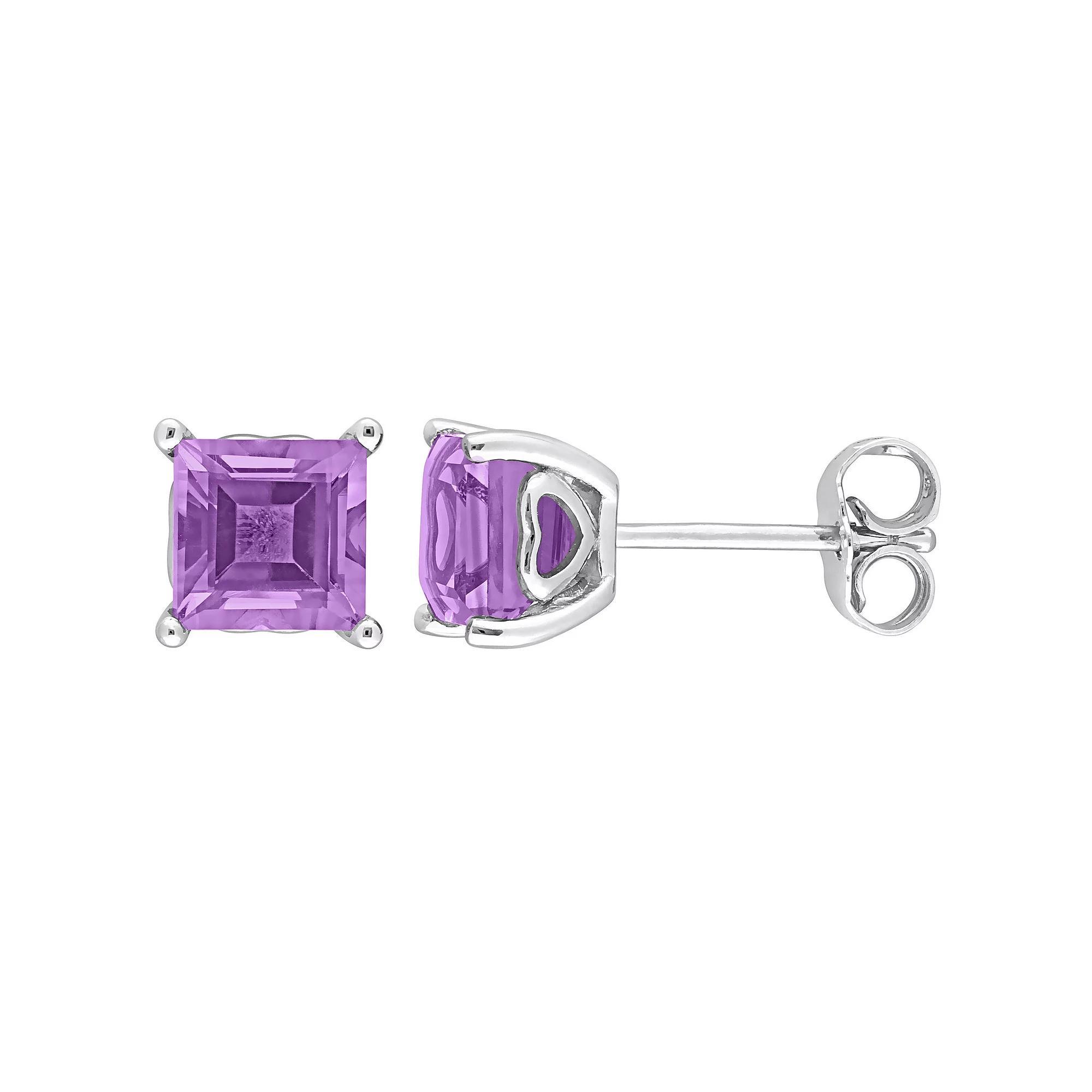 Stella Grace Sterling Silver & Gemstone Stud Earrings, Womens, Purple Product Image