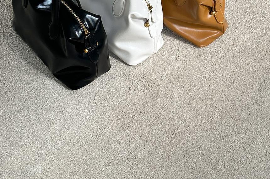 Faux Leather Bowler Bag Product Image