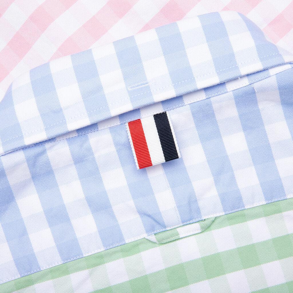 Fun-Mix Gingham S/S Shirt - Light Blue Male Product Image