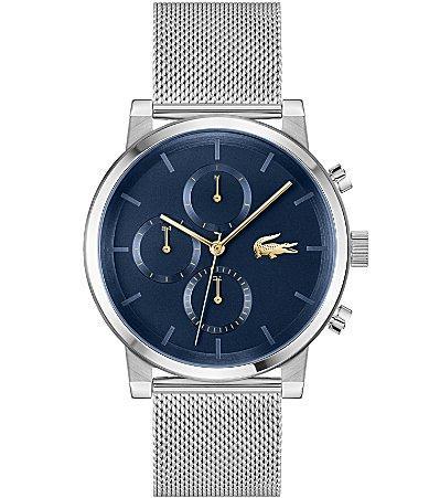 Lacoste Mens Replay Multifunction Stainless Steel Mesh Bracelet Watch Product Image