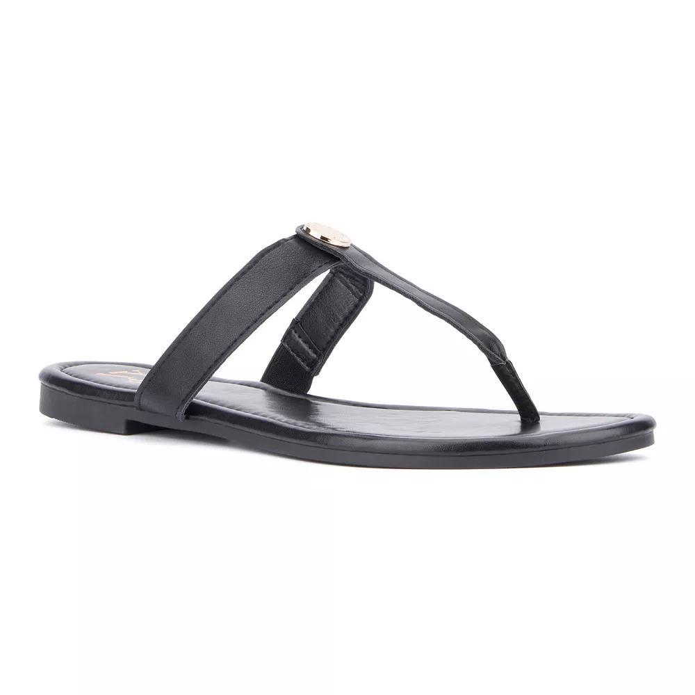 New York & Company® Adonia Women's Thong Sandals, Size: 7.5, Black Product Image