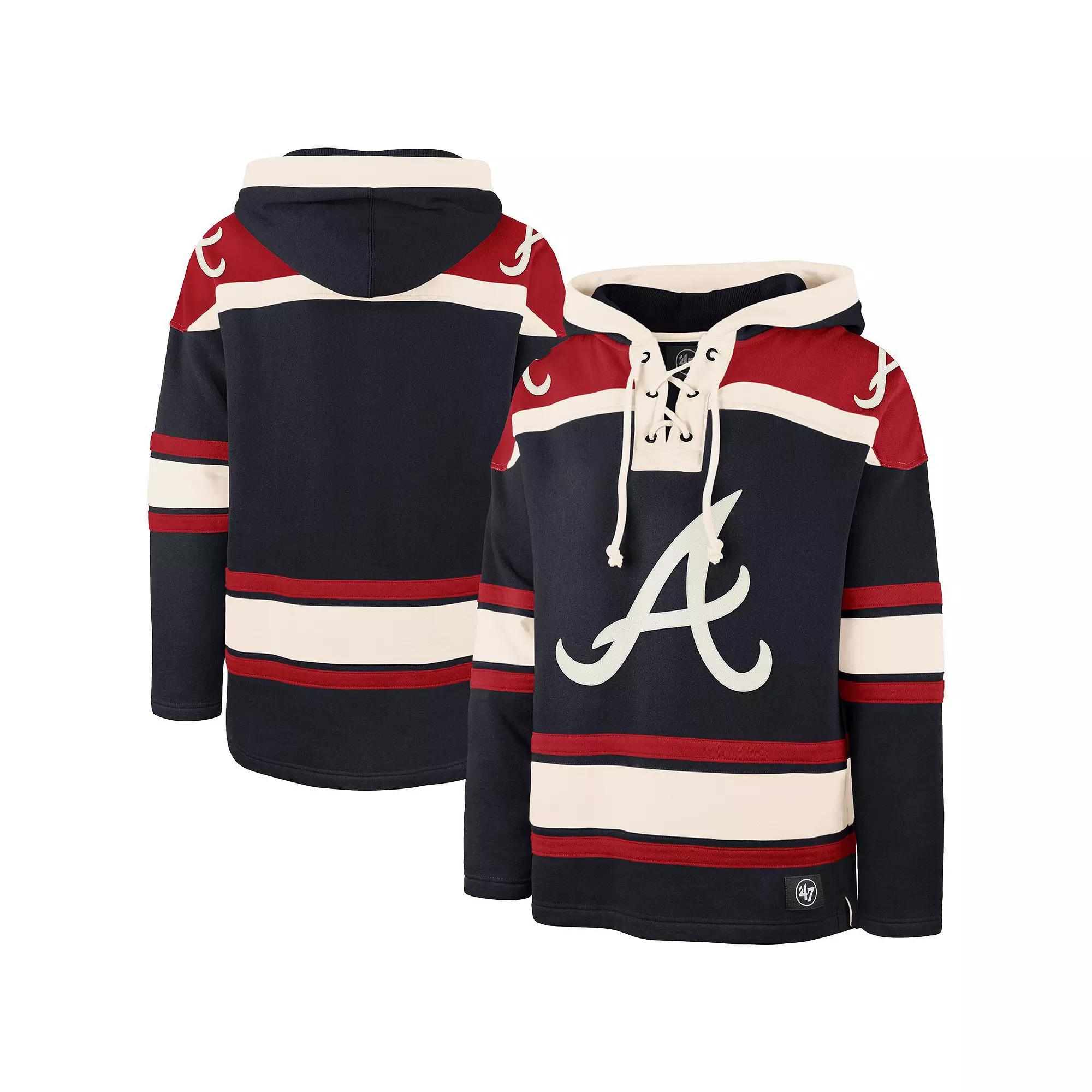 Mens 47 Atlanta Braves Superior Lacer Pullover Hoodie Blue Product Image