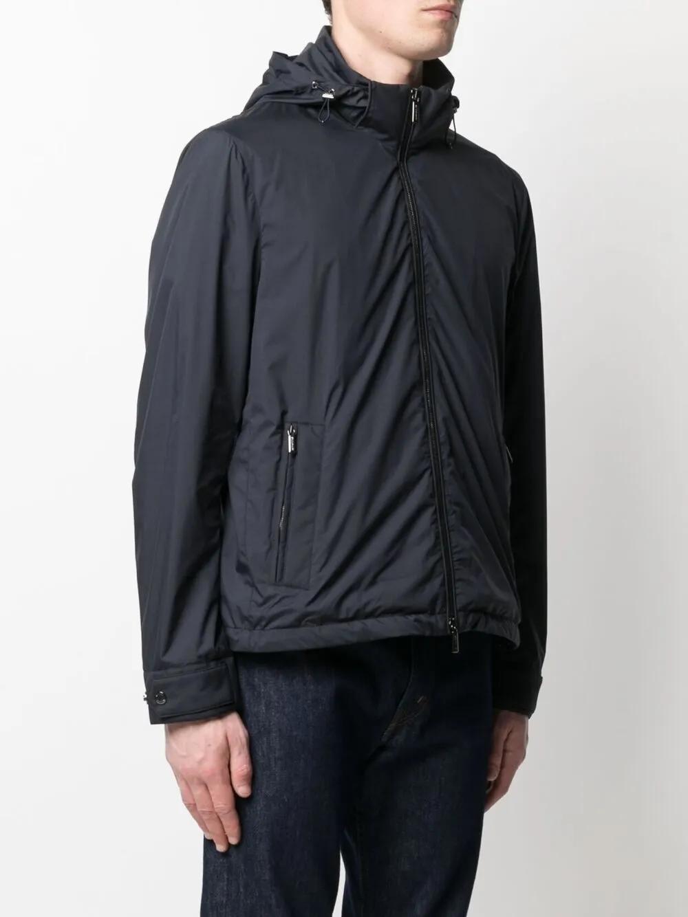 hooded zip-front jacket Product Image