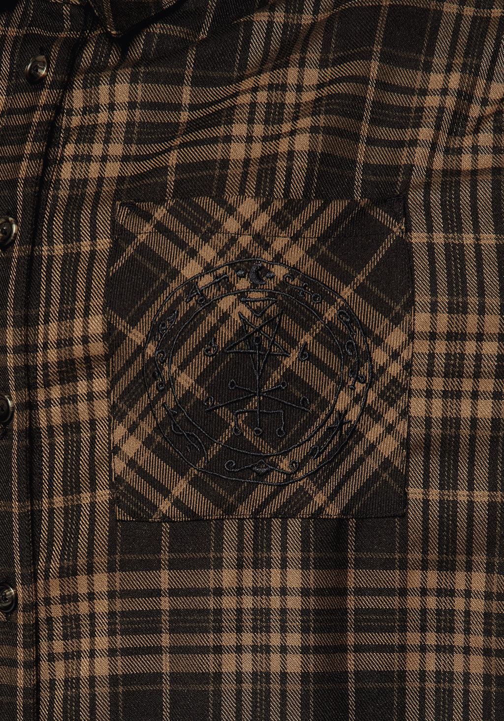 Vetula Embroidered Oversized Check Shirt Product Image