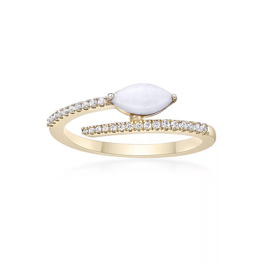 Gemminded 10k Gold Opal & 1/8 Carat T.W. Diamond Ring, Women's, Size: 7 Product Image