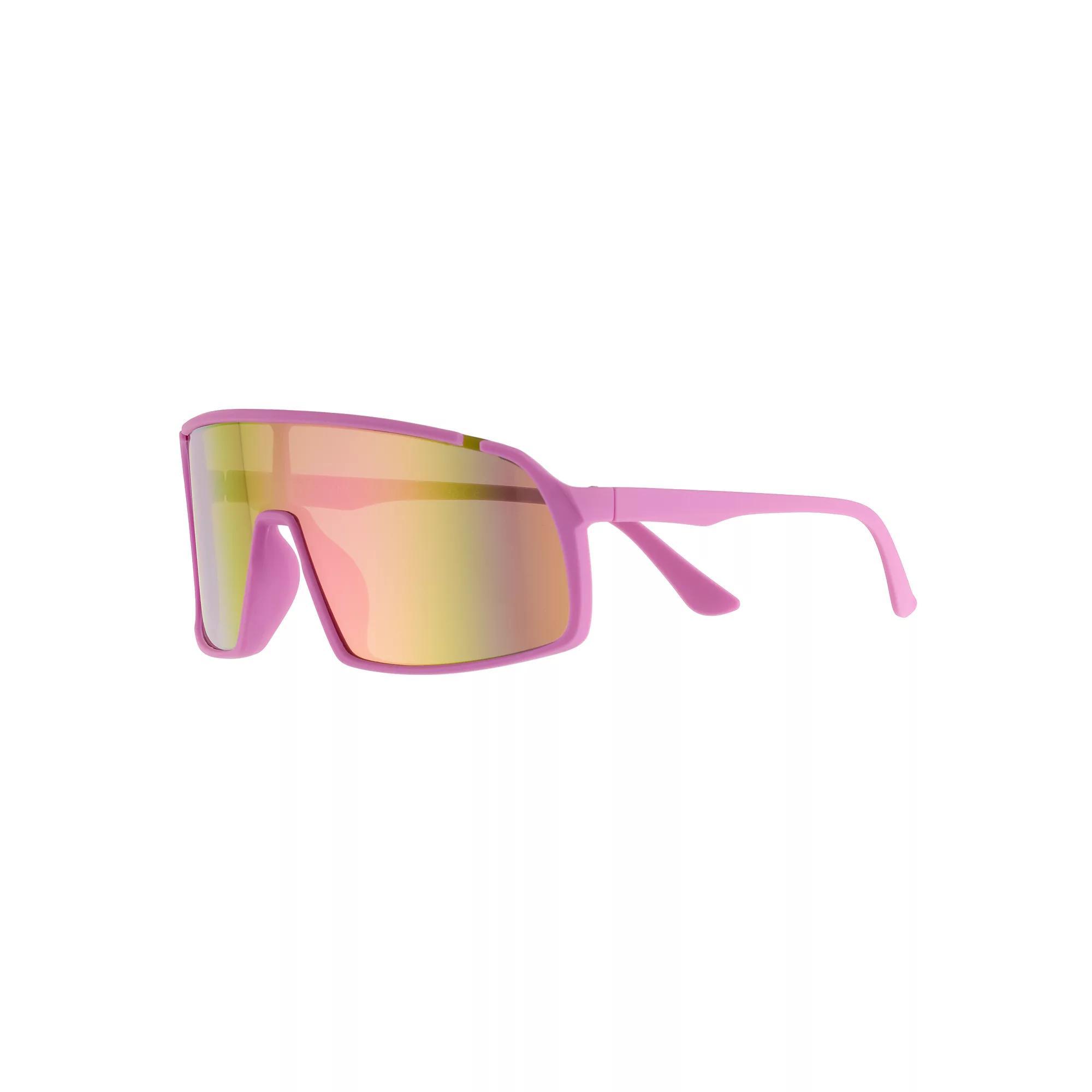 Women's Cali Blue Plastic Oversized Shield Sunglasses, Pink Product Image