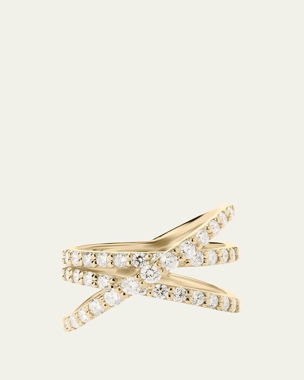 Flawless Crisscross 3-Band Graduating Diamond Ring Product Image