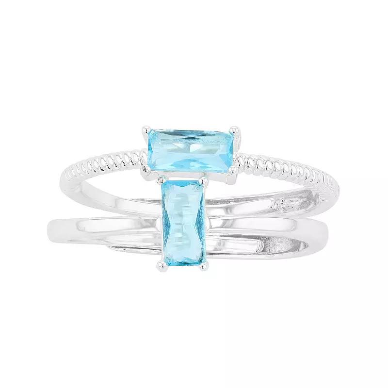 City Luxe Birthstone Simulated Gemstone Duo Ring Set, Women's, Gold Tone September Product Image