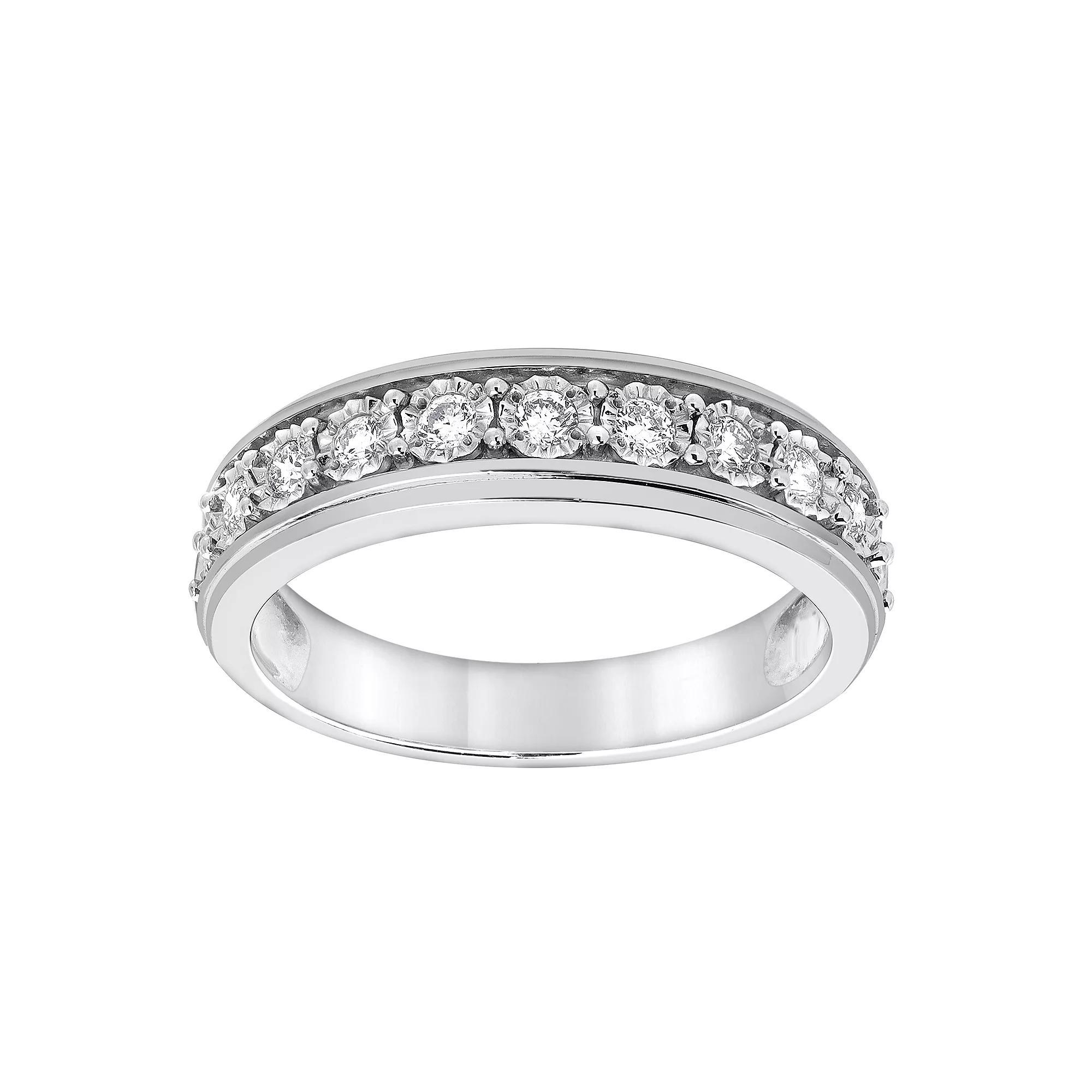 Diamond Brilliance Sterling Silver 1/4 Carat T.W. Lab-Created Diamond Pave Comfort Fit Band Ring, Women's, Size: 6, Silver Tone Product Image