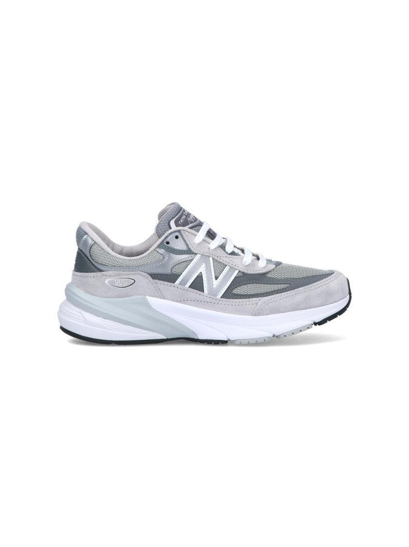 NEW BALANCE Grey Low Top Sneakers With Logo Detail In Suede And Tech Fabric Man Product Image