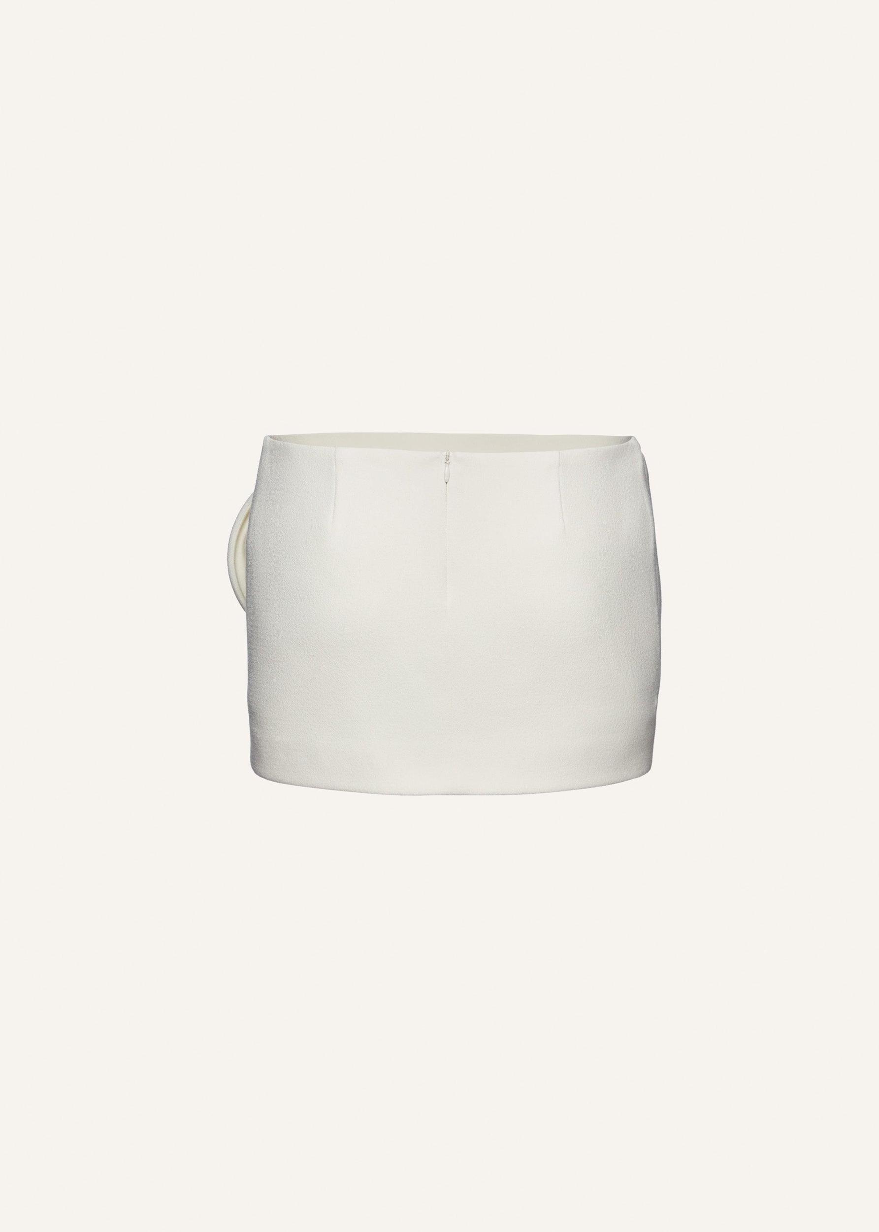 Low waist floral appliqué mini skirt in cream Product Image