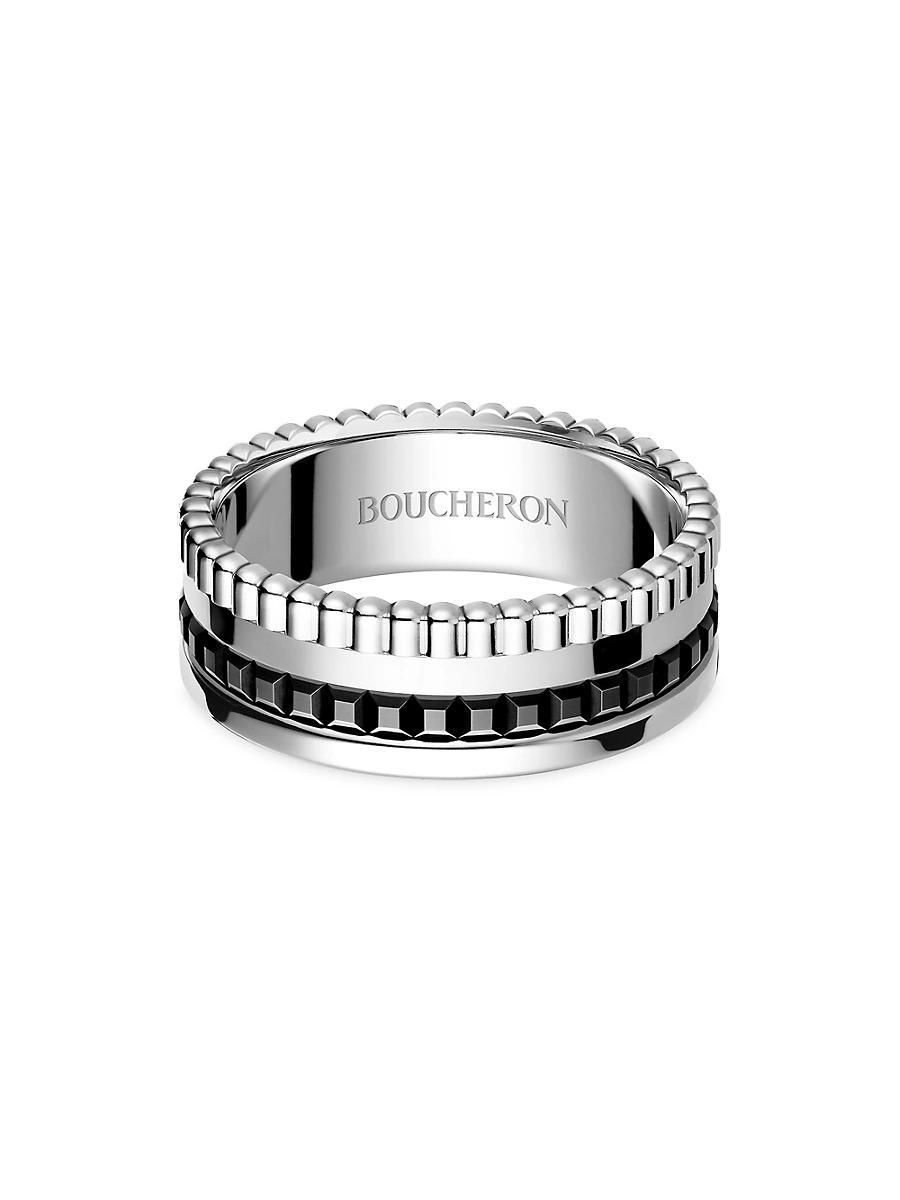 Unisex Quatre Black Edition 18K White Gold & PVD Ring Product Image