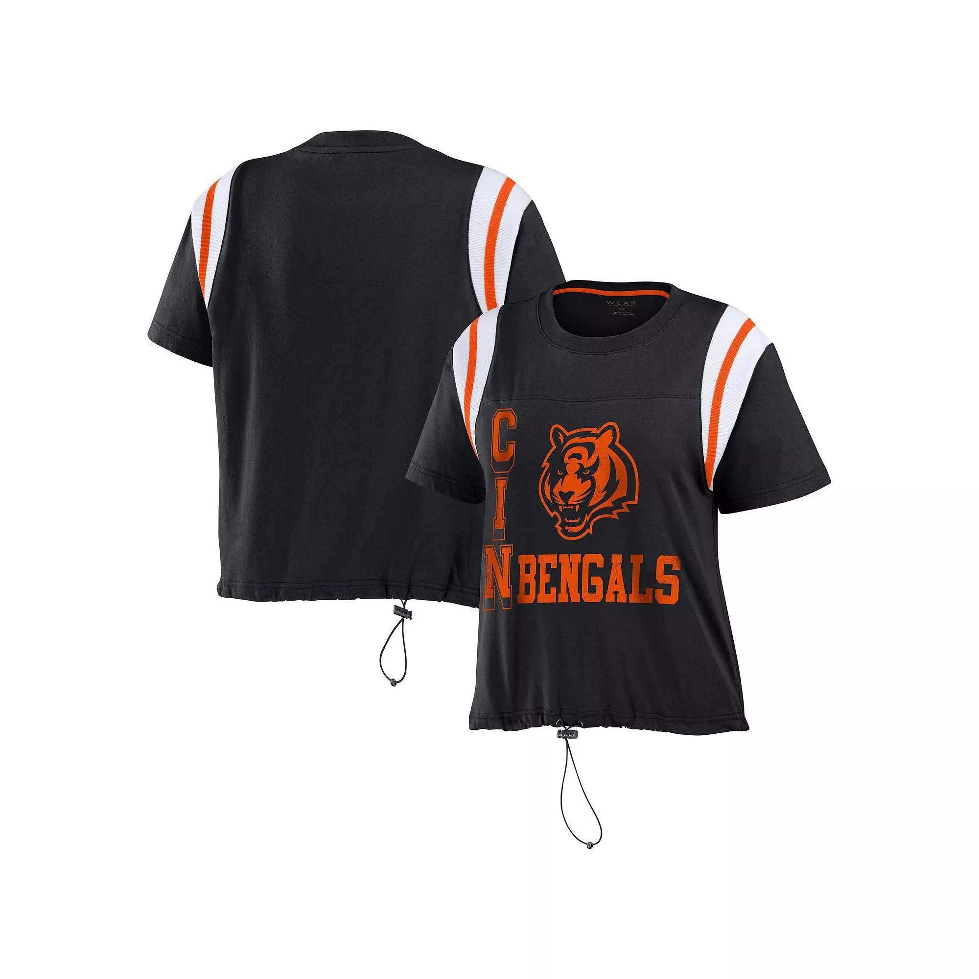 Womens WEAR by Erin Andrews Cincinnati Bengals Cinched Colorblock T-Shirt Product Image