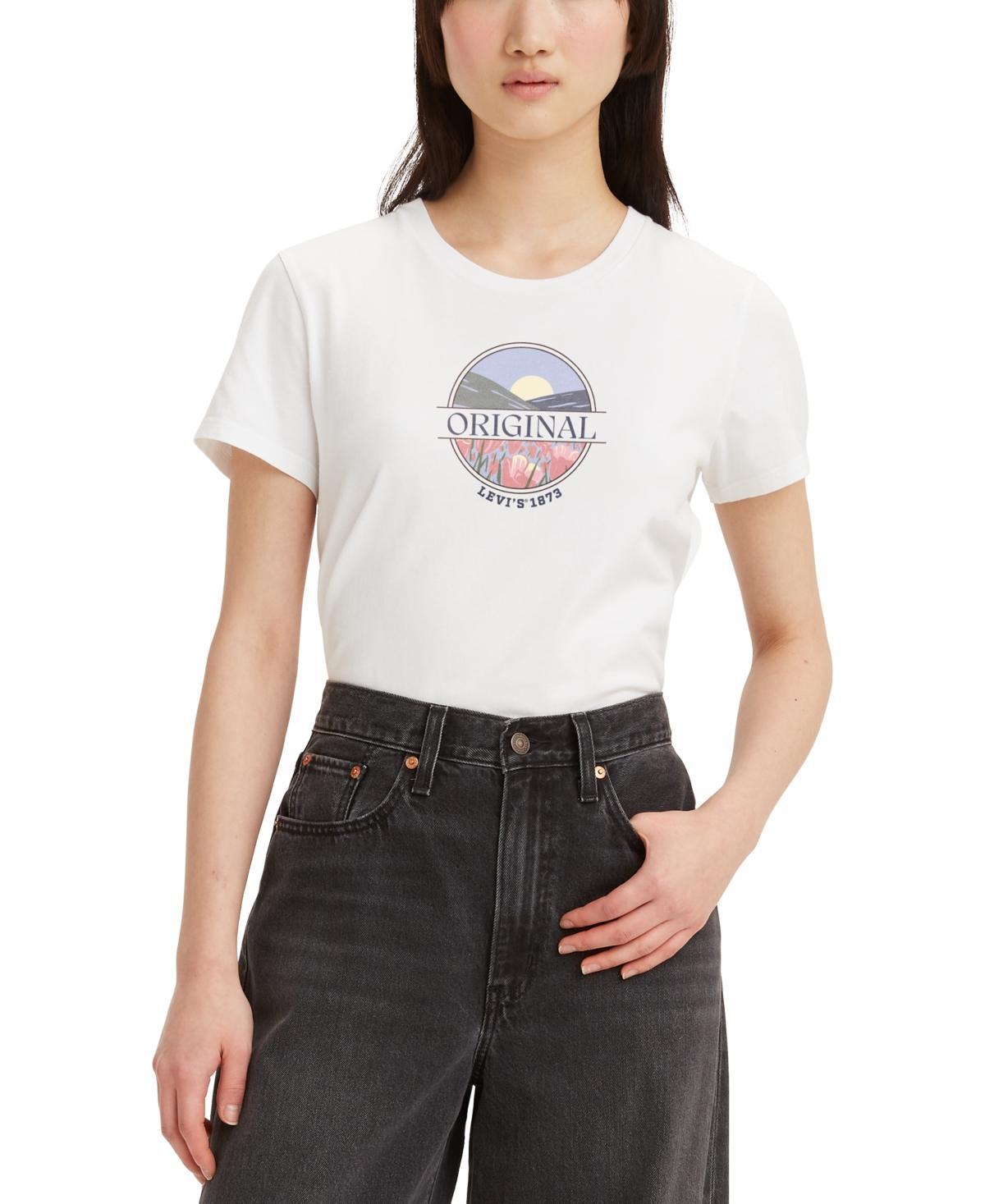 Women's Levi's® Logo Perfect Tee, Size: XS, Housemark Smokestack Product Image