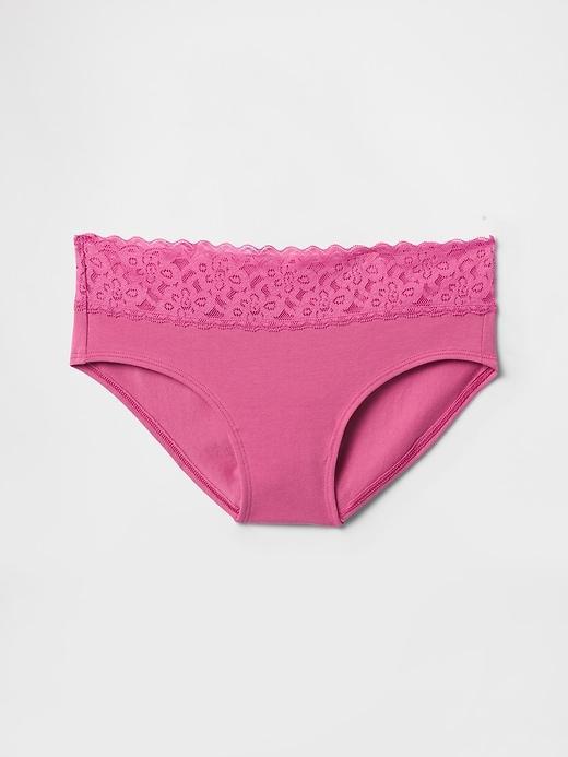 Organic Stretch Cotton Lace-Trim Hipster Product Image