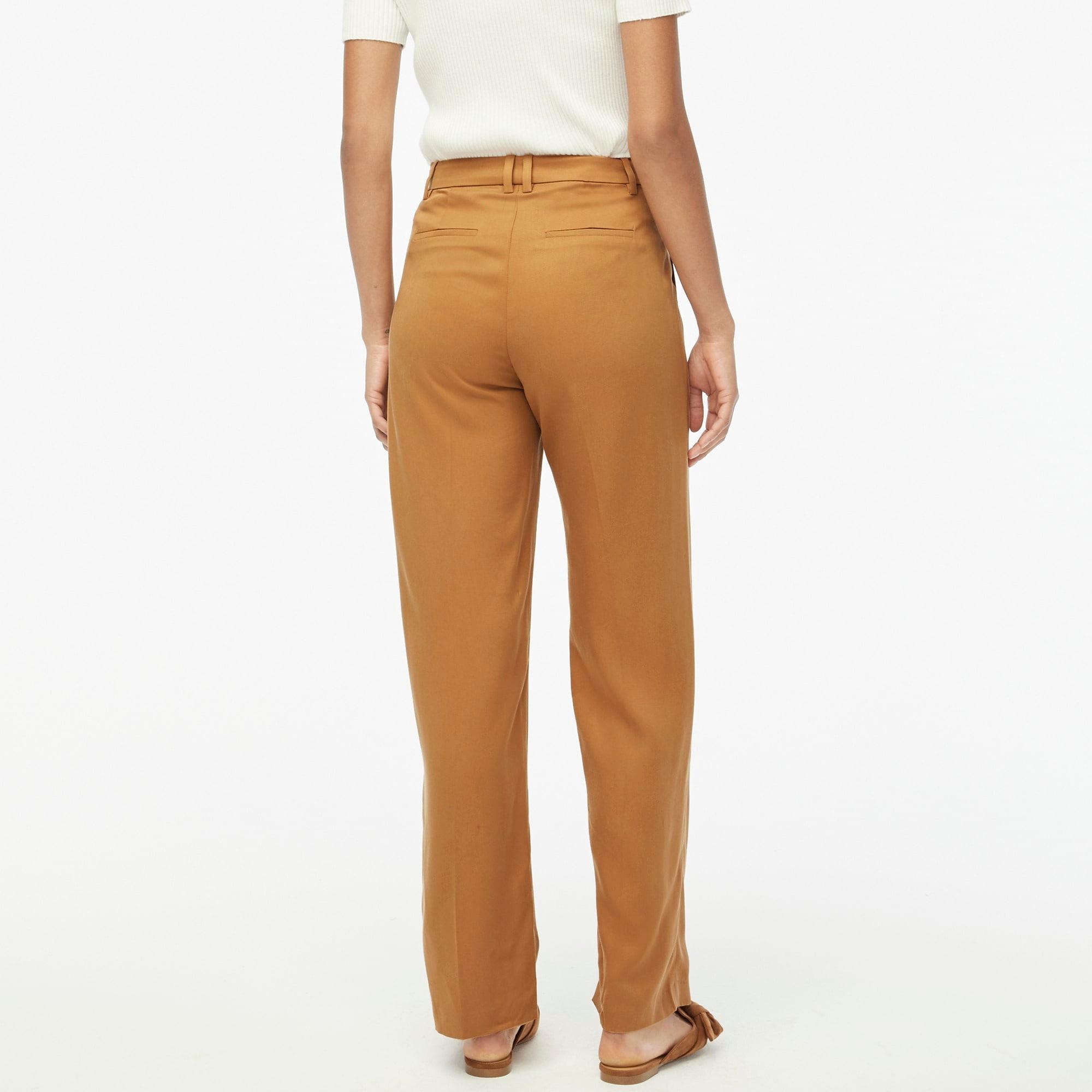 Wide-leg pleated twill trouser pant Product Image