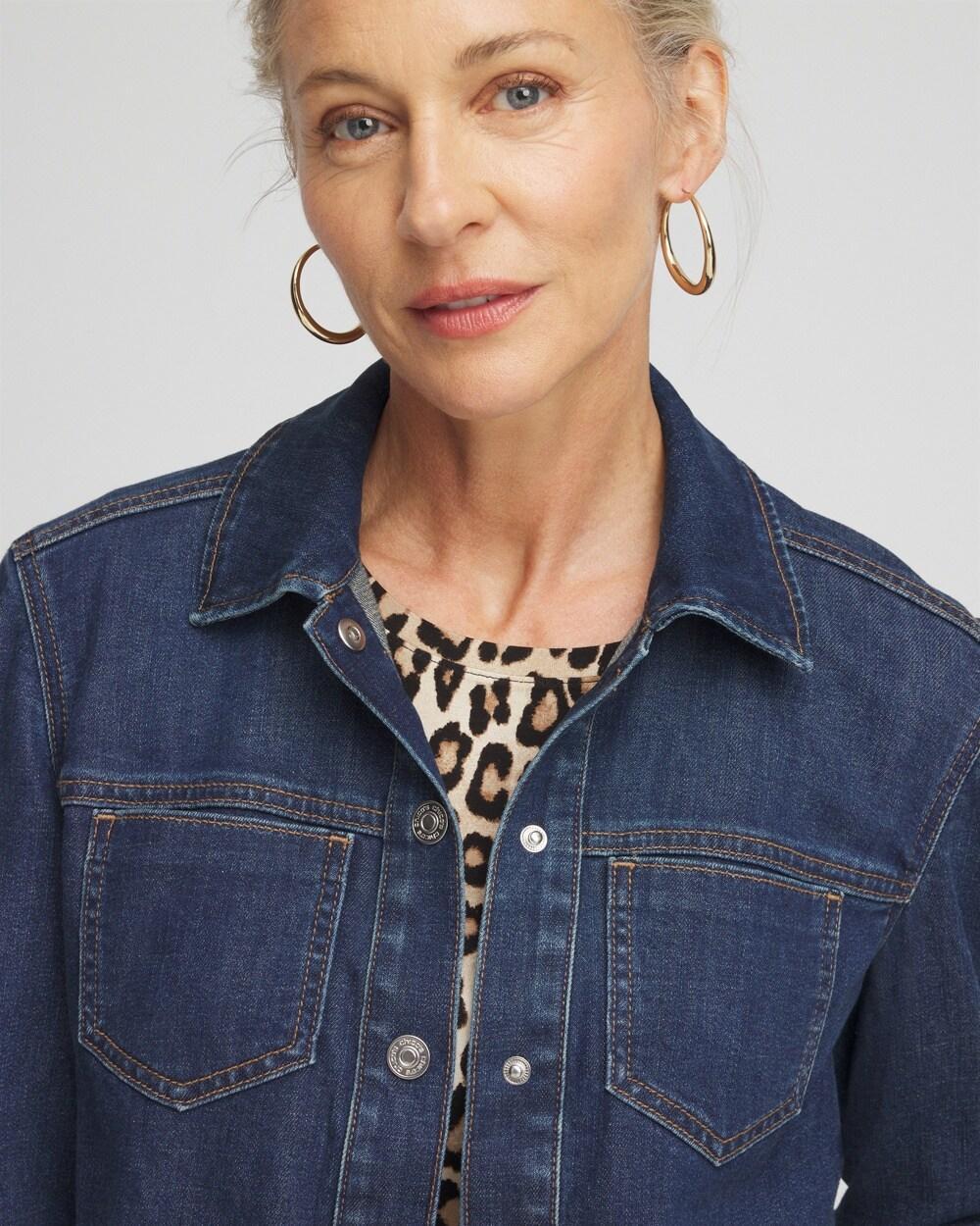 Cropped Denim Shacket Product Image