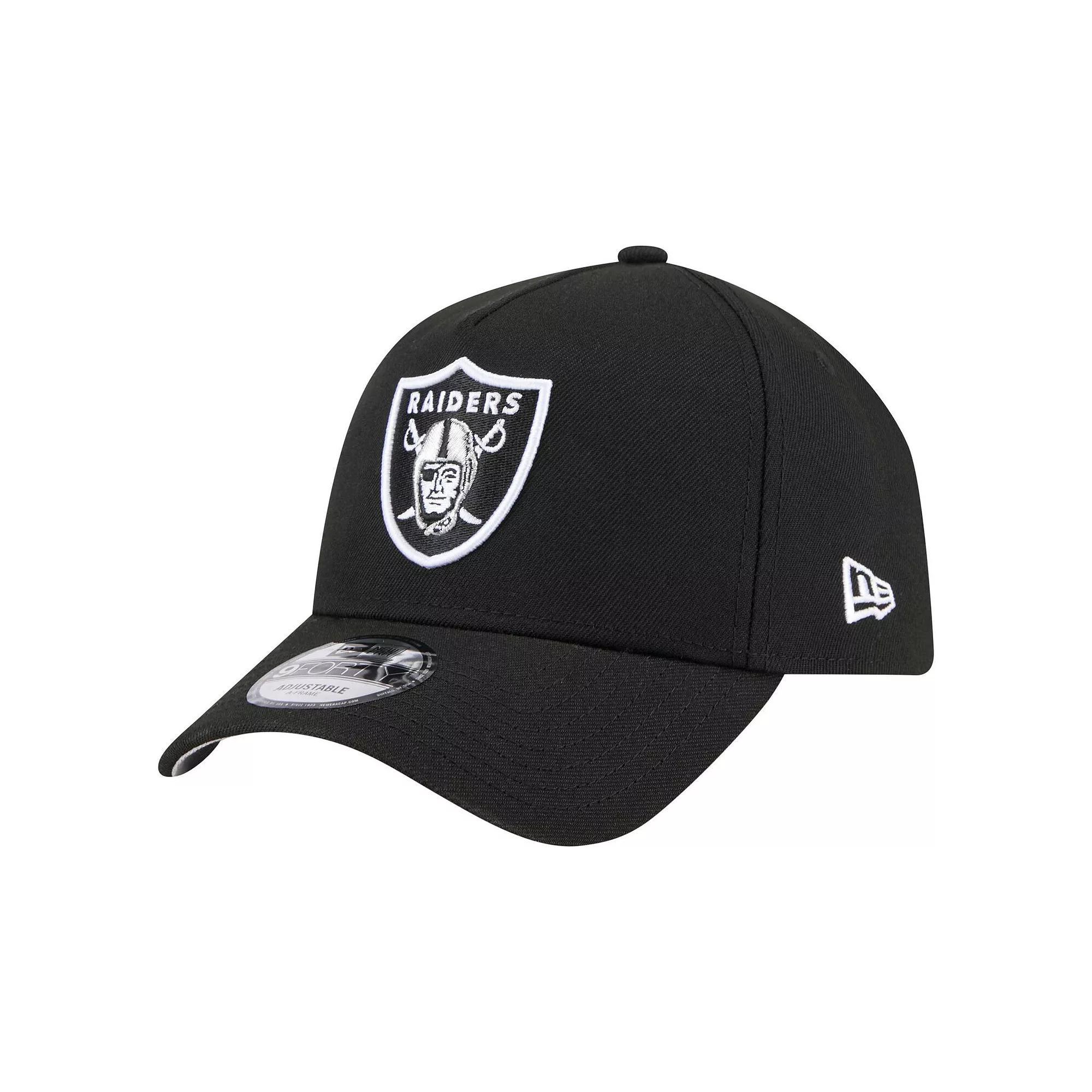 Mens New Era Black Las Vegas Raiders A-Frame 9FORTY Adjustable Hat Product Image