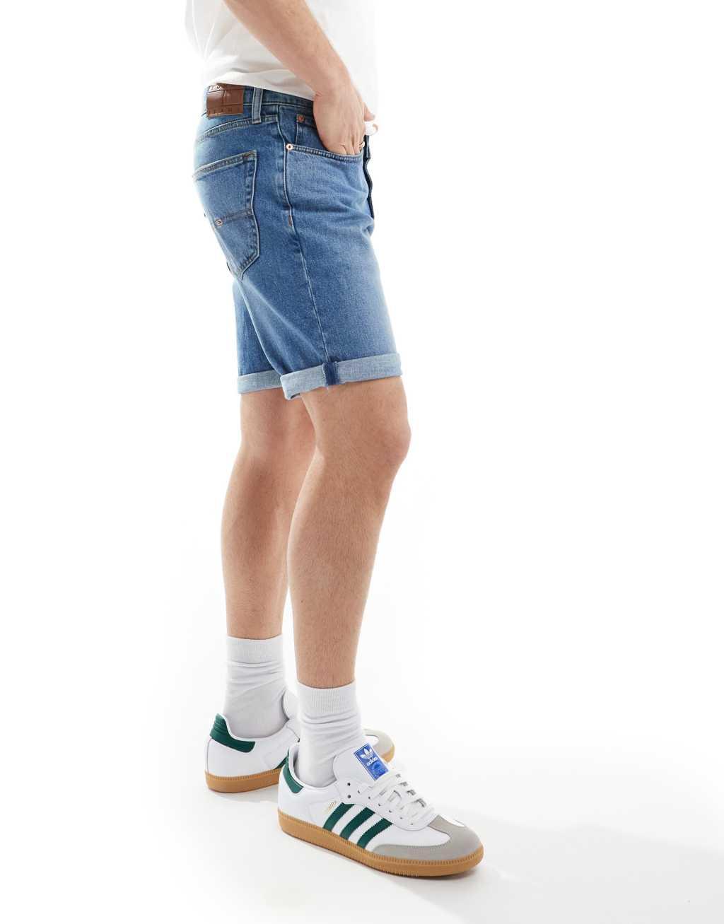 Tommy Jeans Scanton slim denim shorts in mid wash Product Image